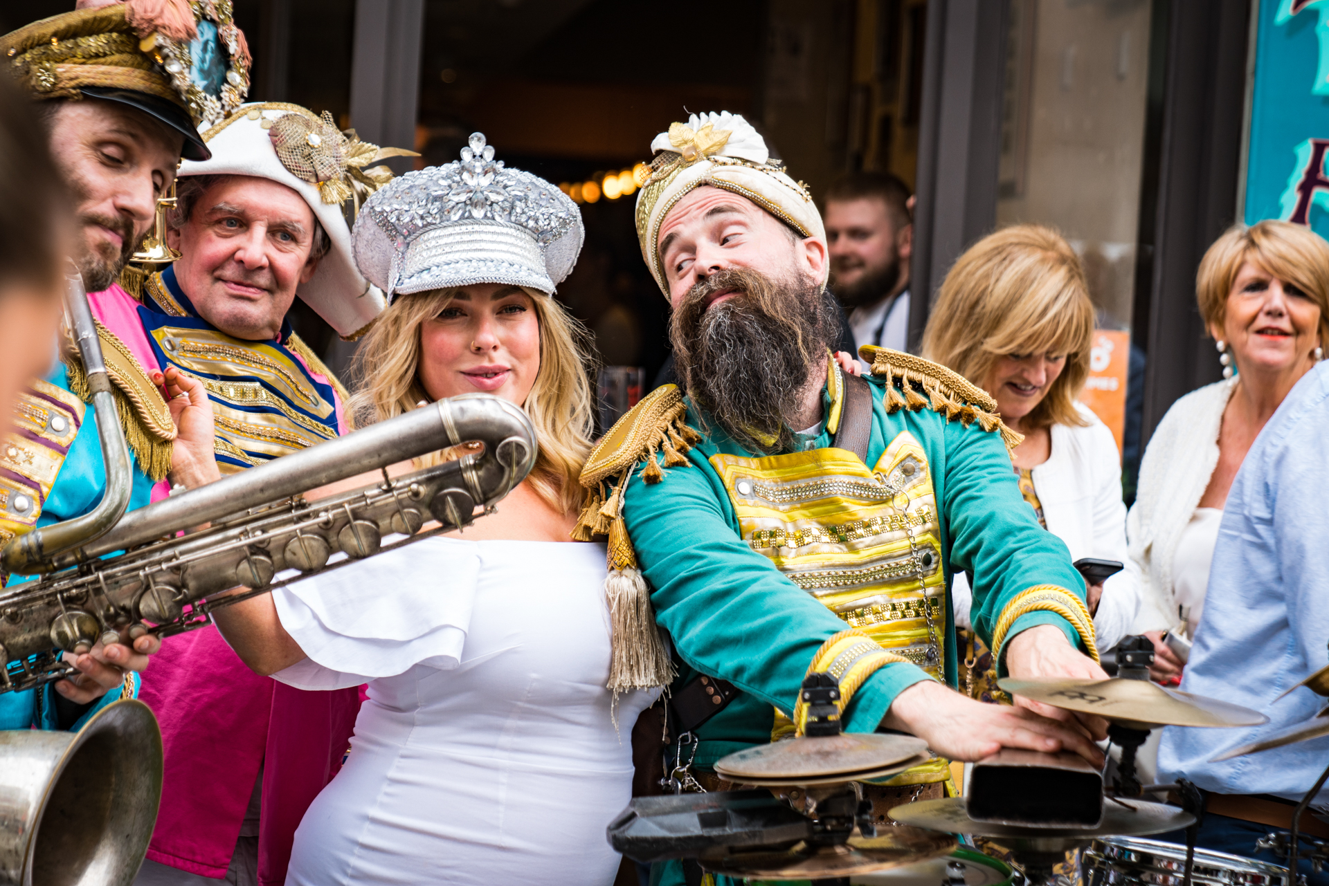 Vibrant event venue in BoBo with colorful costumes for celebrations and networking.