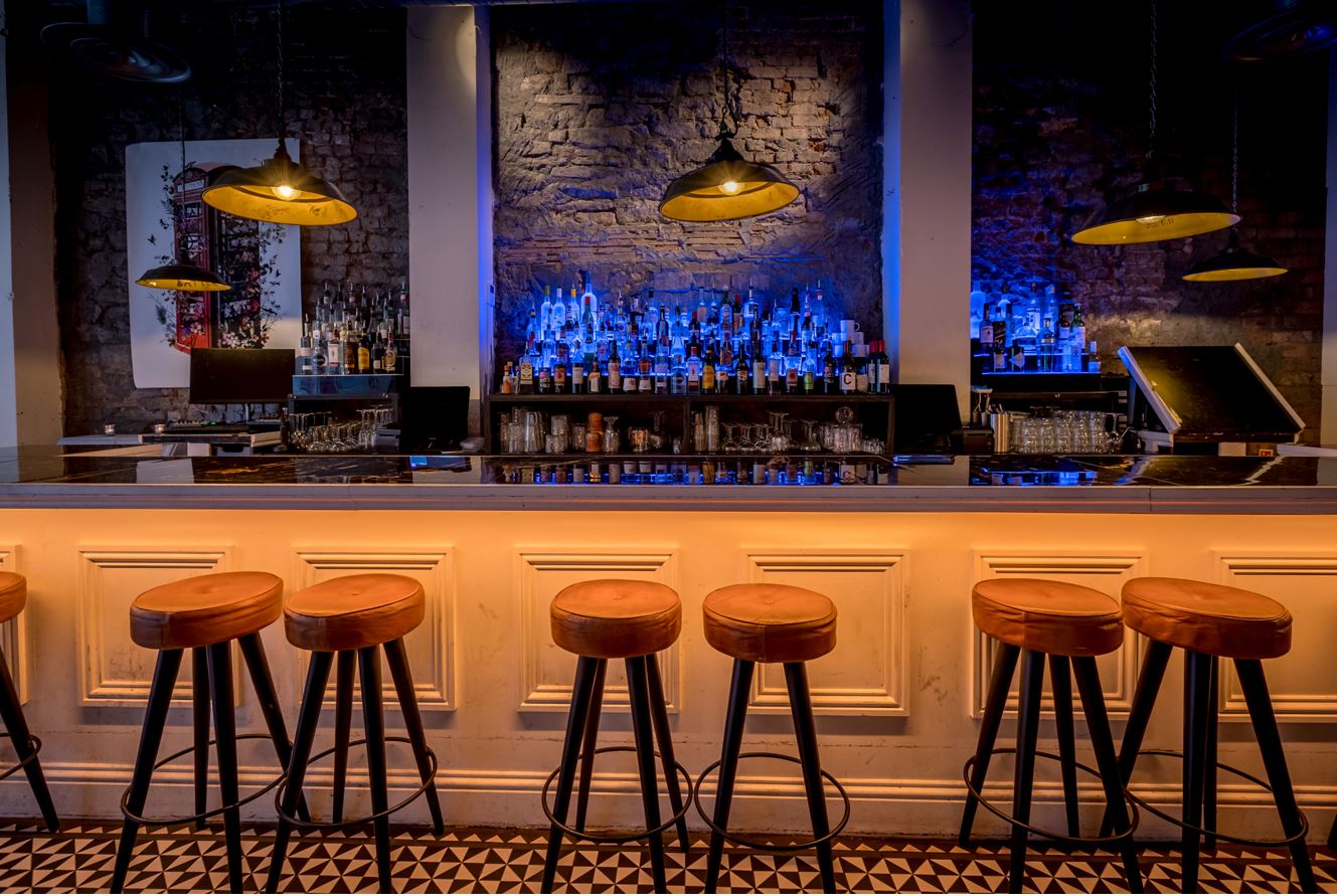 Stylish bar area in The Cocktail Club Bristol, ideal for networking events and receptions.