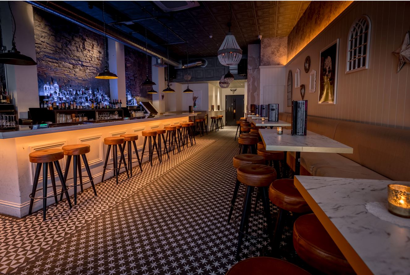 Stylish bar venue in The Cocktail Club Bristol, perfect for networking events and gatherings.