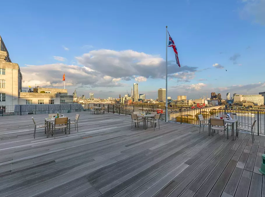 Rooftop event venue London, city views, outdoor seating