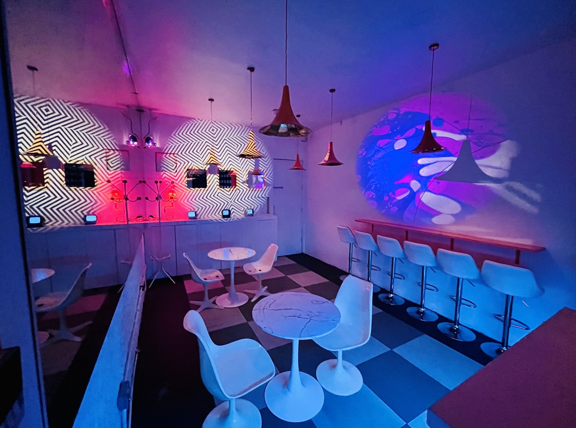 Vibrant Bonkers Bar event space with stylish seating for networking and social mixers.