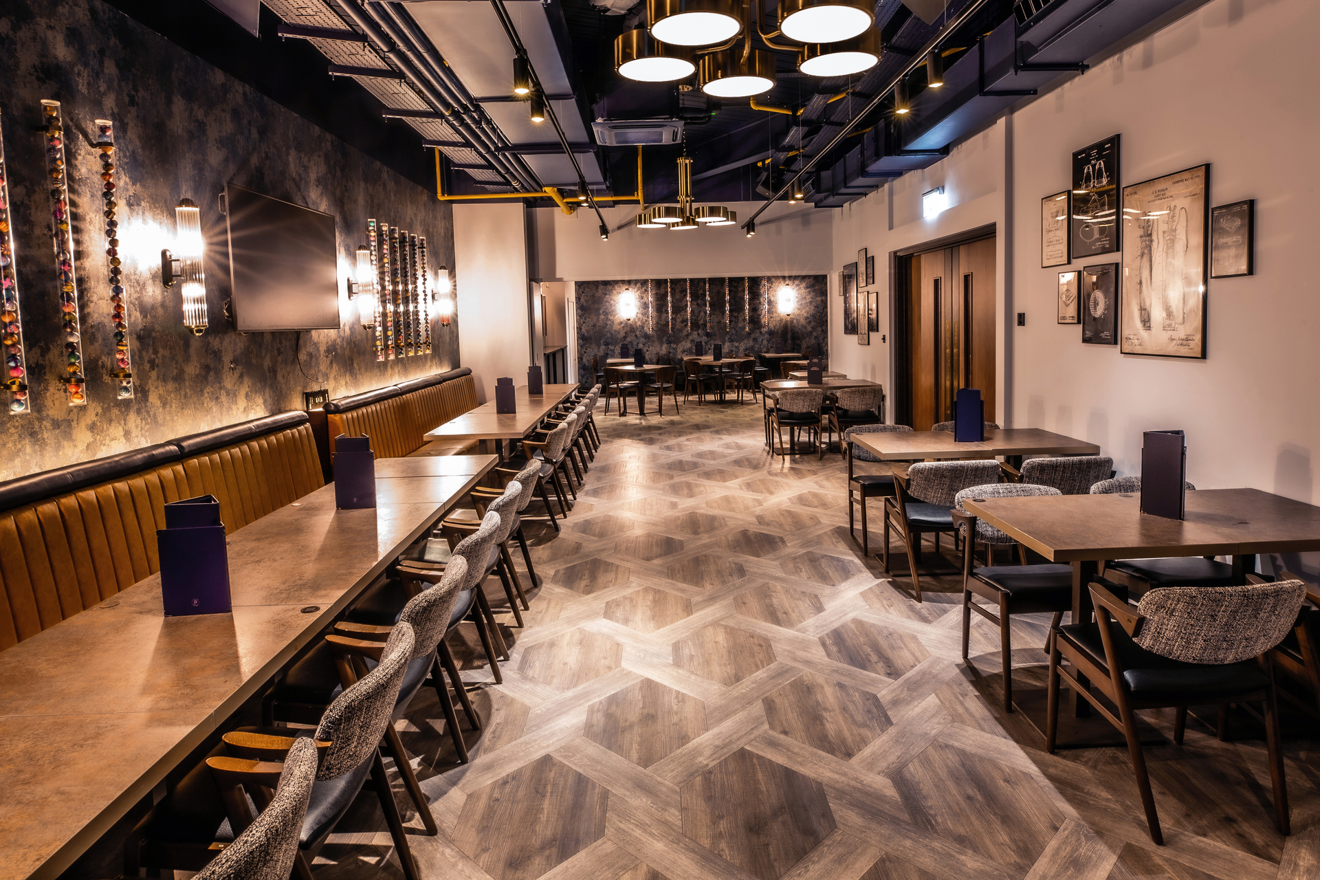 Modern event space at Puttshack Watford, ideal for networking and gatherings.
