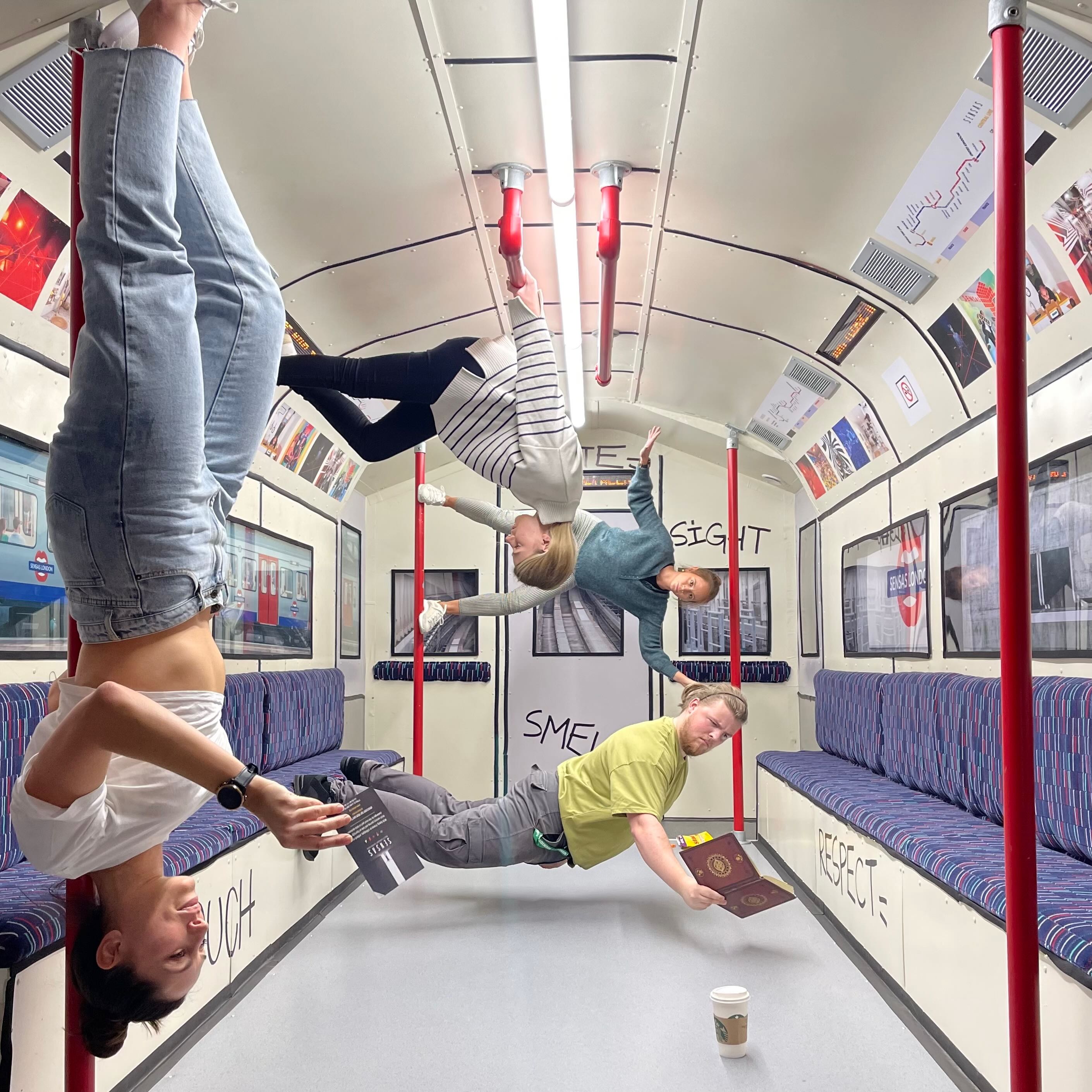 Creative subway car in SENSAS London for innovative meetings and events.
