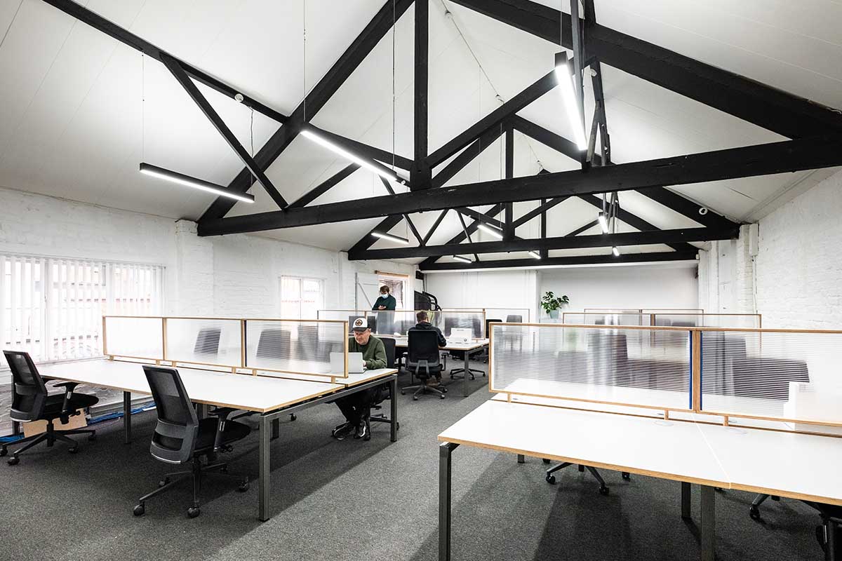 Modern open-plan office at The Workers League, Blackheath for collaborative events.
