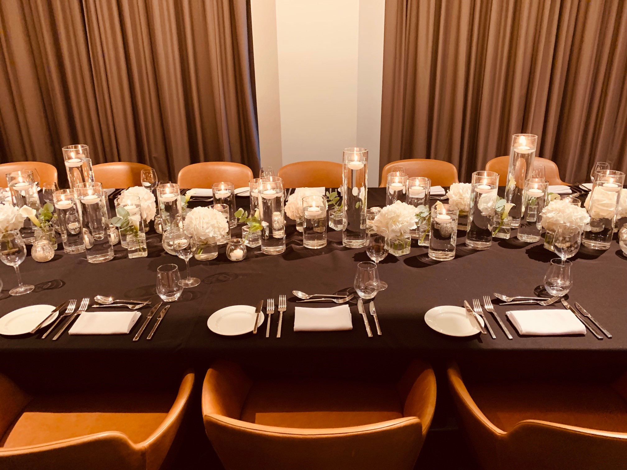 Elegant dining setup in The Eddington Room, Hyatt Regency Manchester for corporate events.