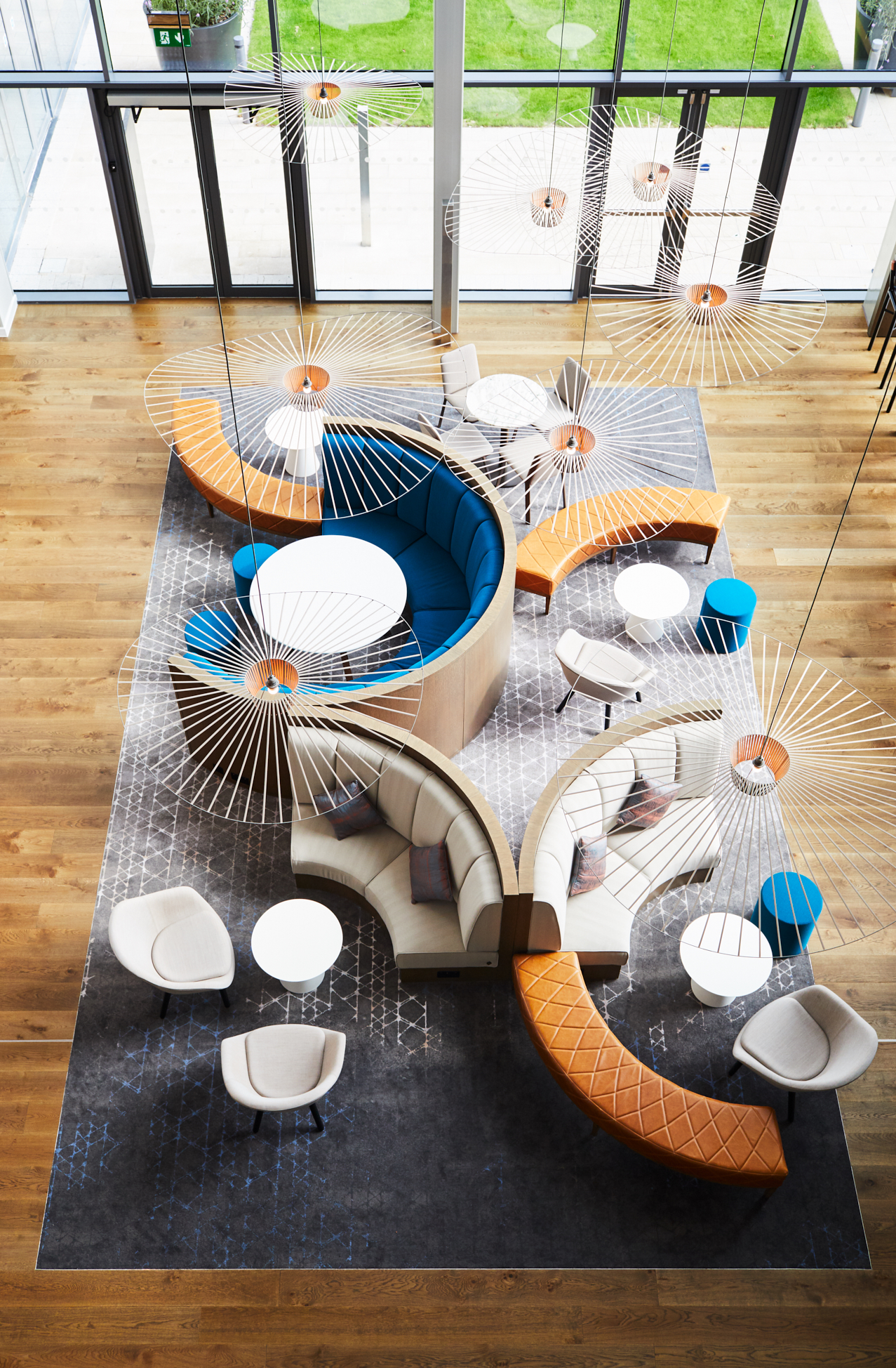 Modern lounge at Hyatt Regency Manchester, ideal for meetings and events.