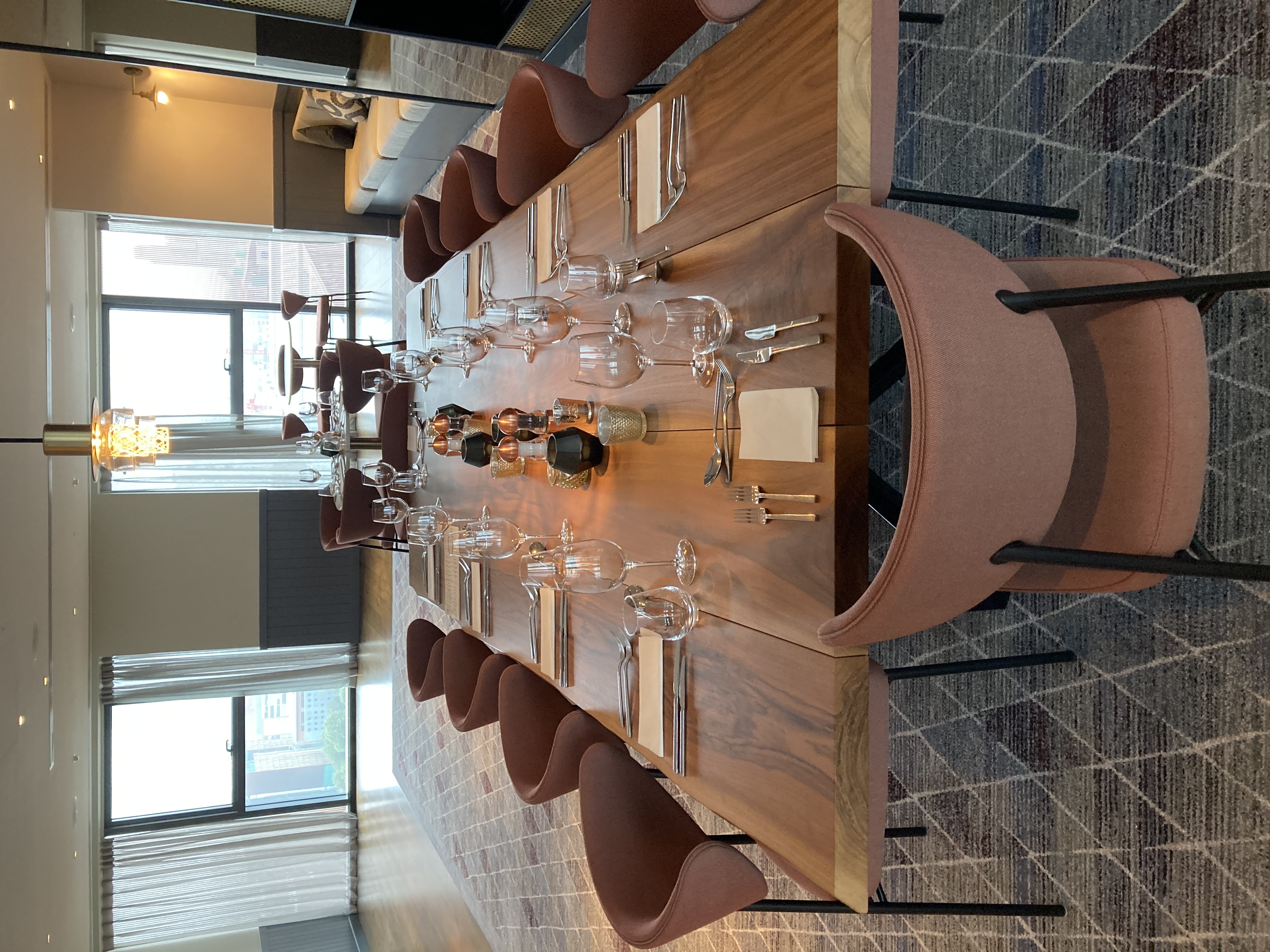 Elegant dining table at Hyatt Regency Manchester for corporate dinner or networking event.