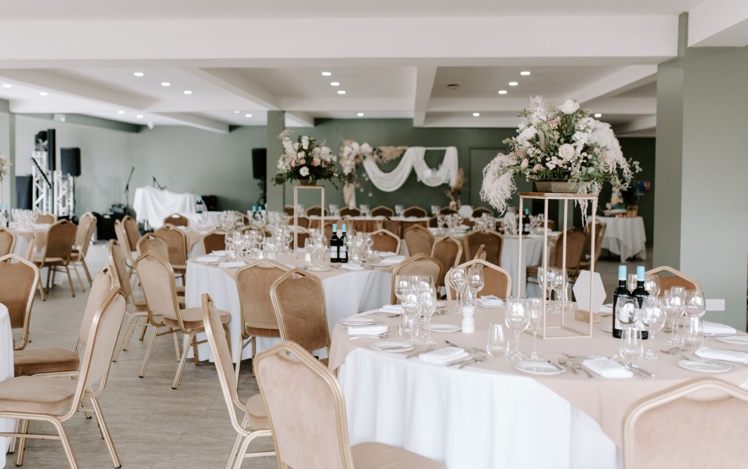 John Rylands Rooftop event space in Manchester, elegantly set for weddings and gatherings.