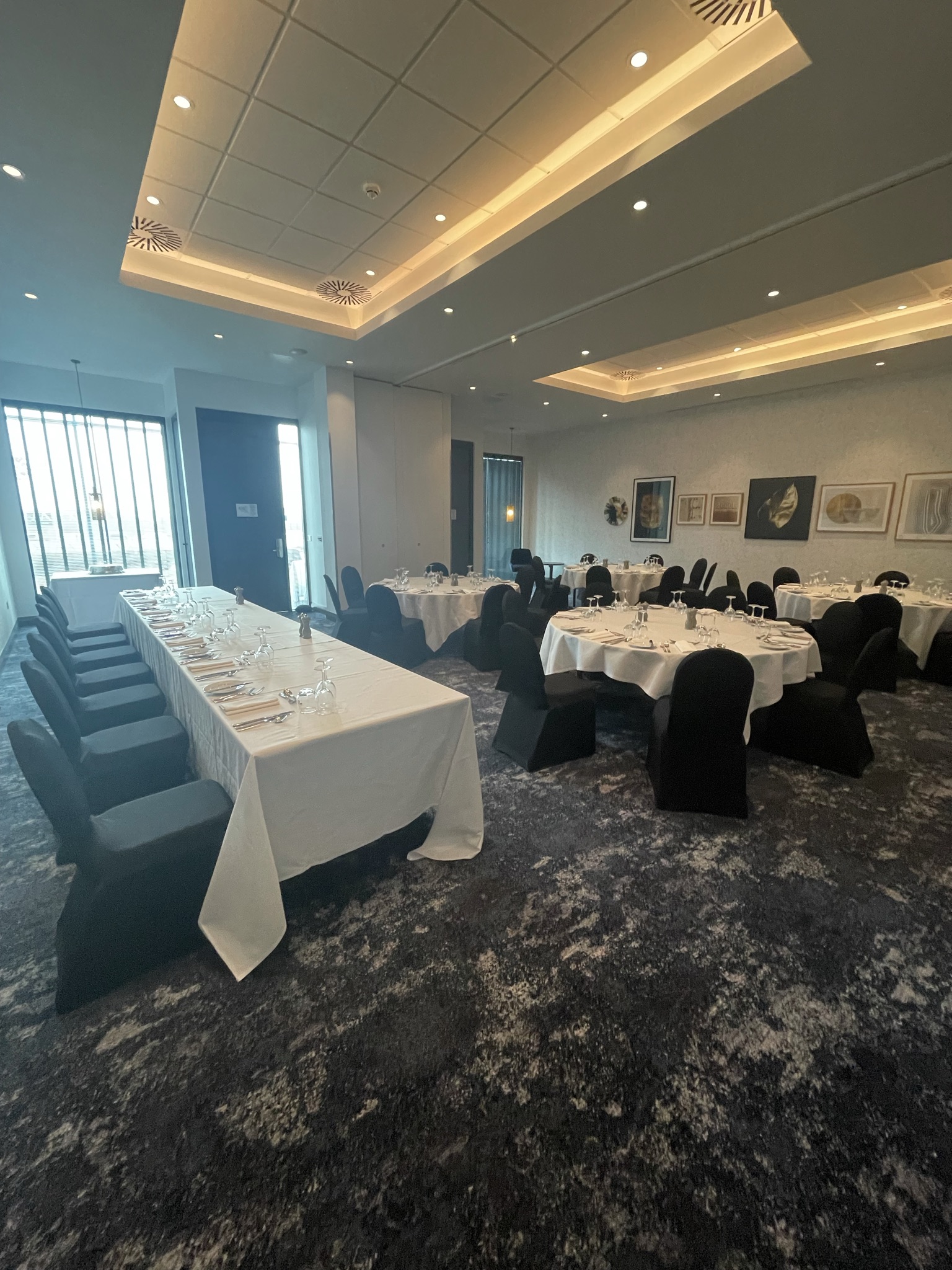 Bucksburn Suite at Hilton Aberdeen TECA, elegant event space for corporate meetings and banquets.