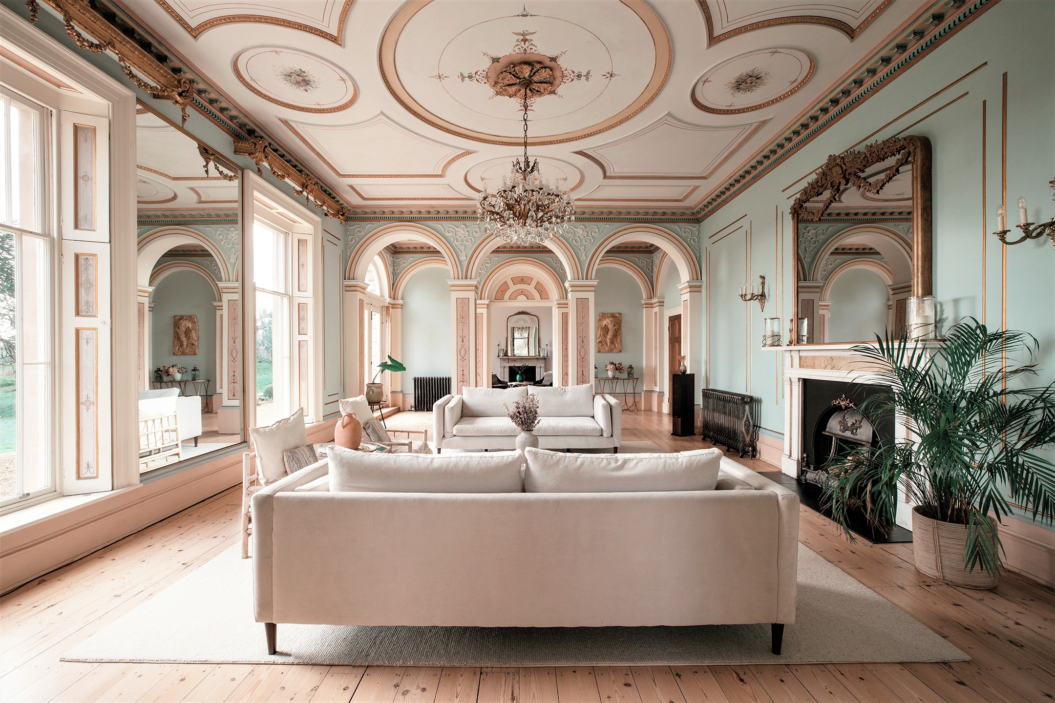 Luxury period-style venue for VIP hospitality and intimate networking events with natural light.