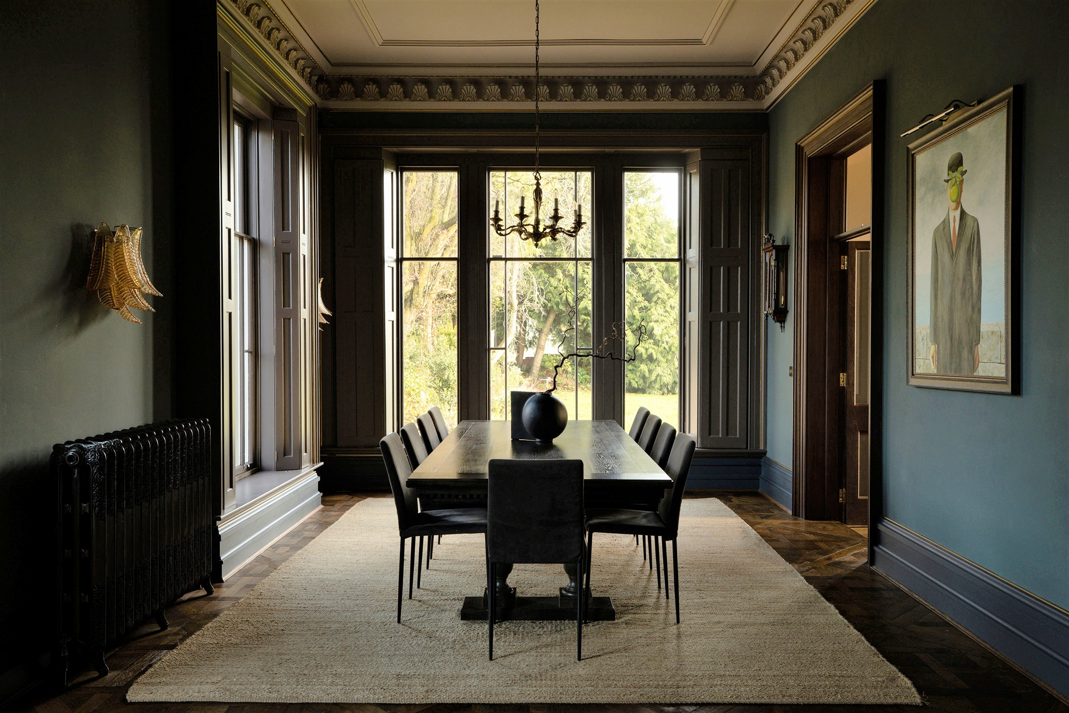 Moody executive boardroom at The Location House for private strategy sessions and VIP dinners.