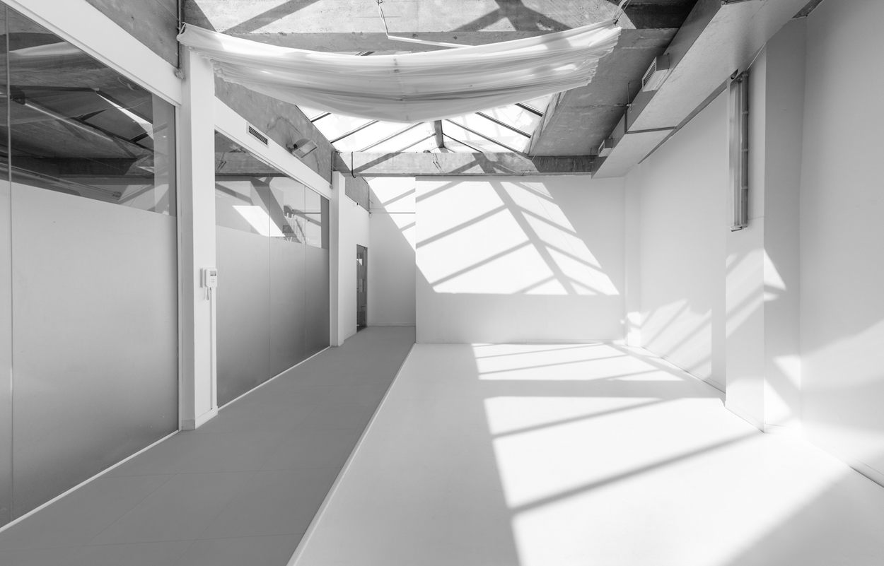 Spacious, well-lit event space with high ceilings for corporate meetings and workshops.