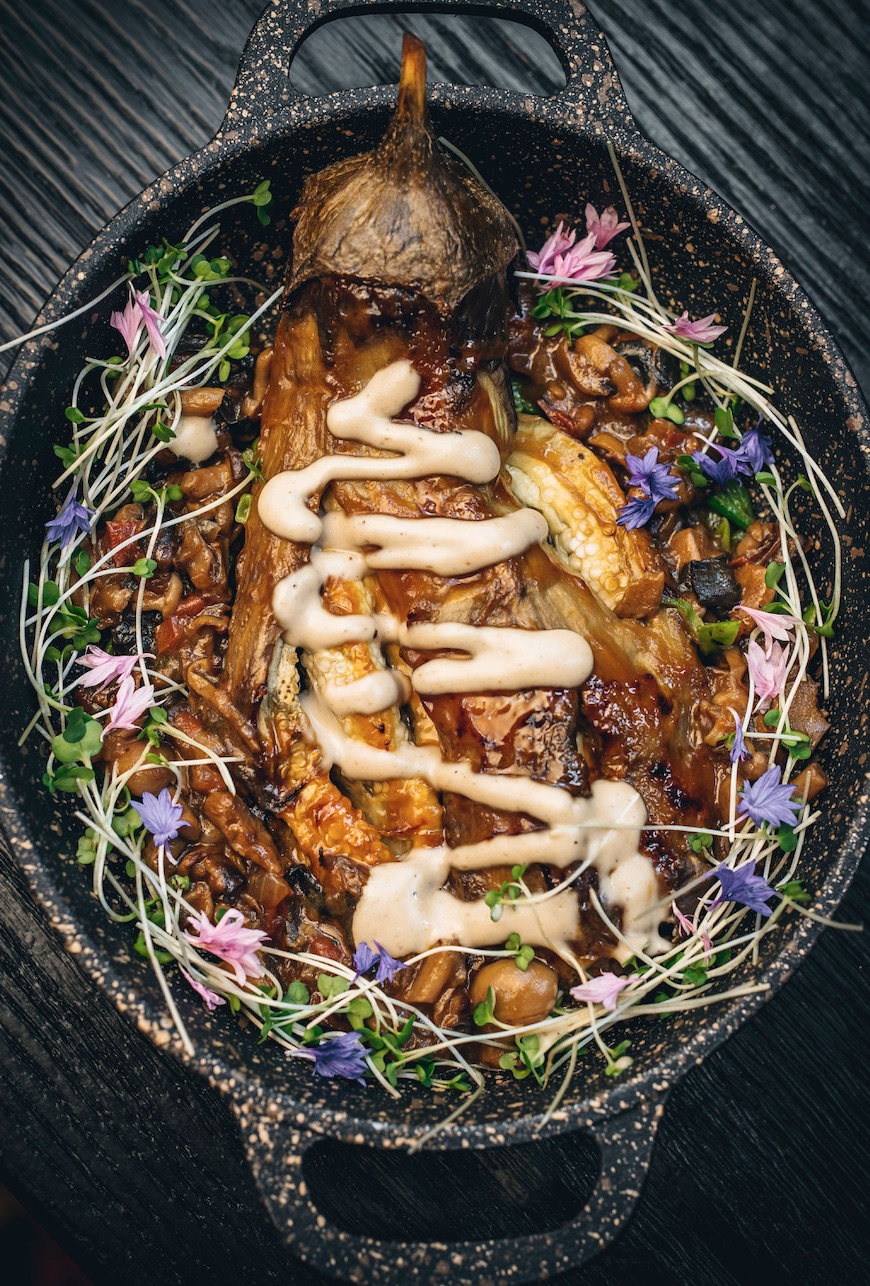 Elegant dish with vibrant colors for upscale dining events and gourmet catering.