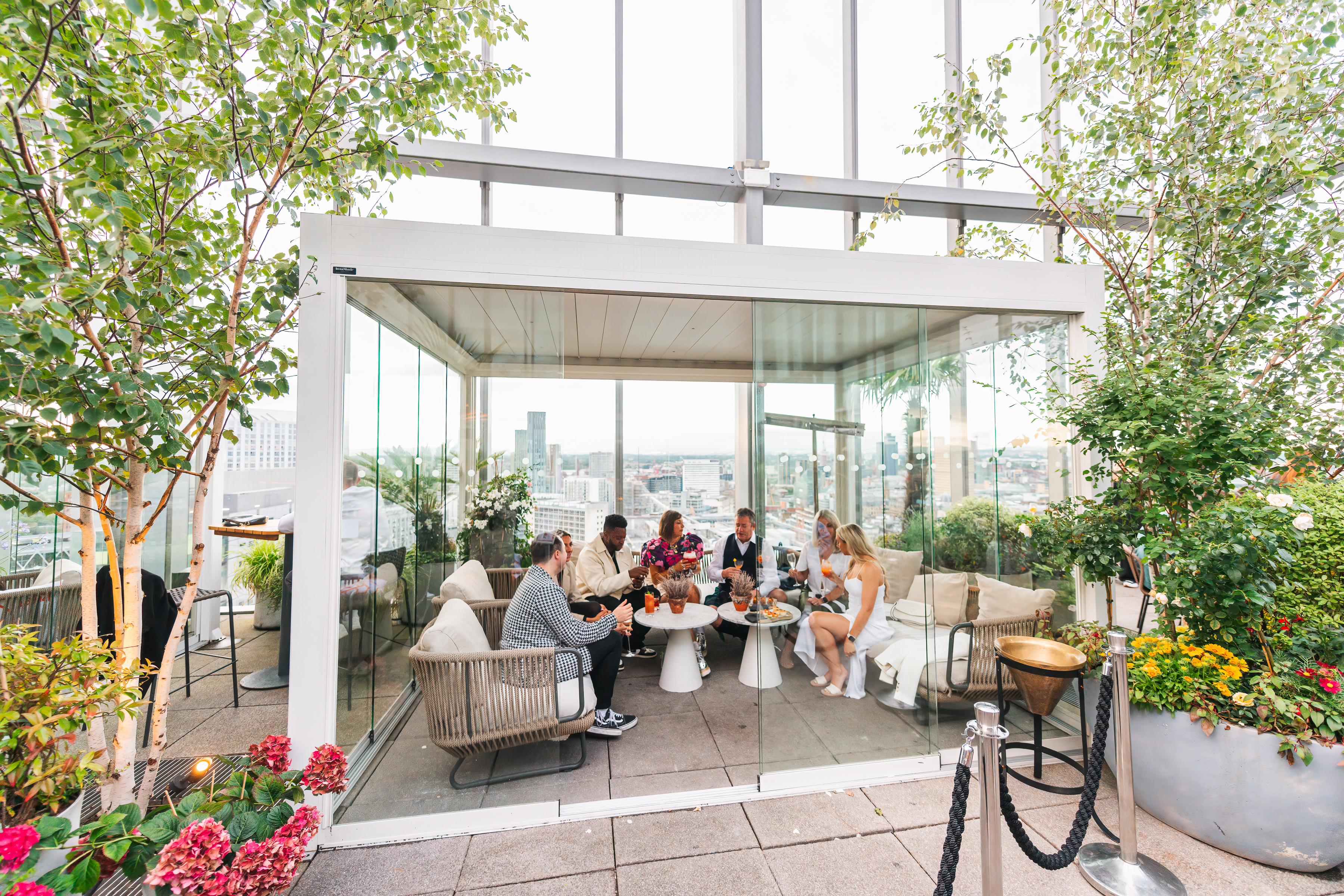 Stylish rooftop meeting space with city views at Half Terrace Hire, perfect for events.