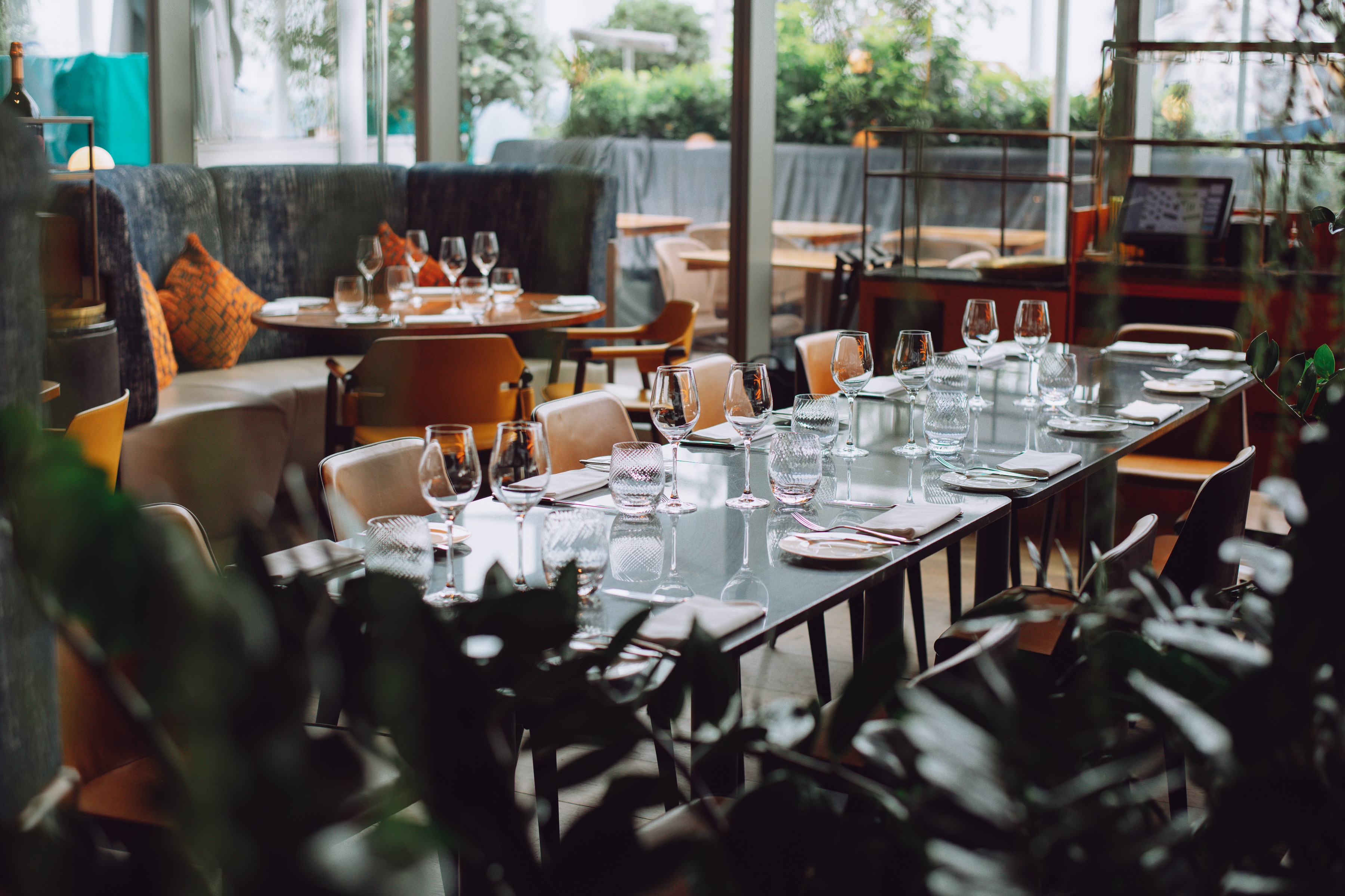 Elegant dining setup at 20 Stories Restaurant for corporate events and intimate gatherings.