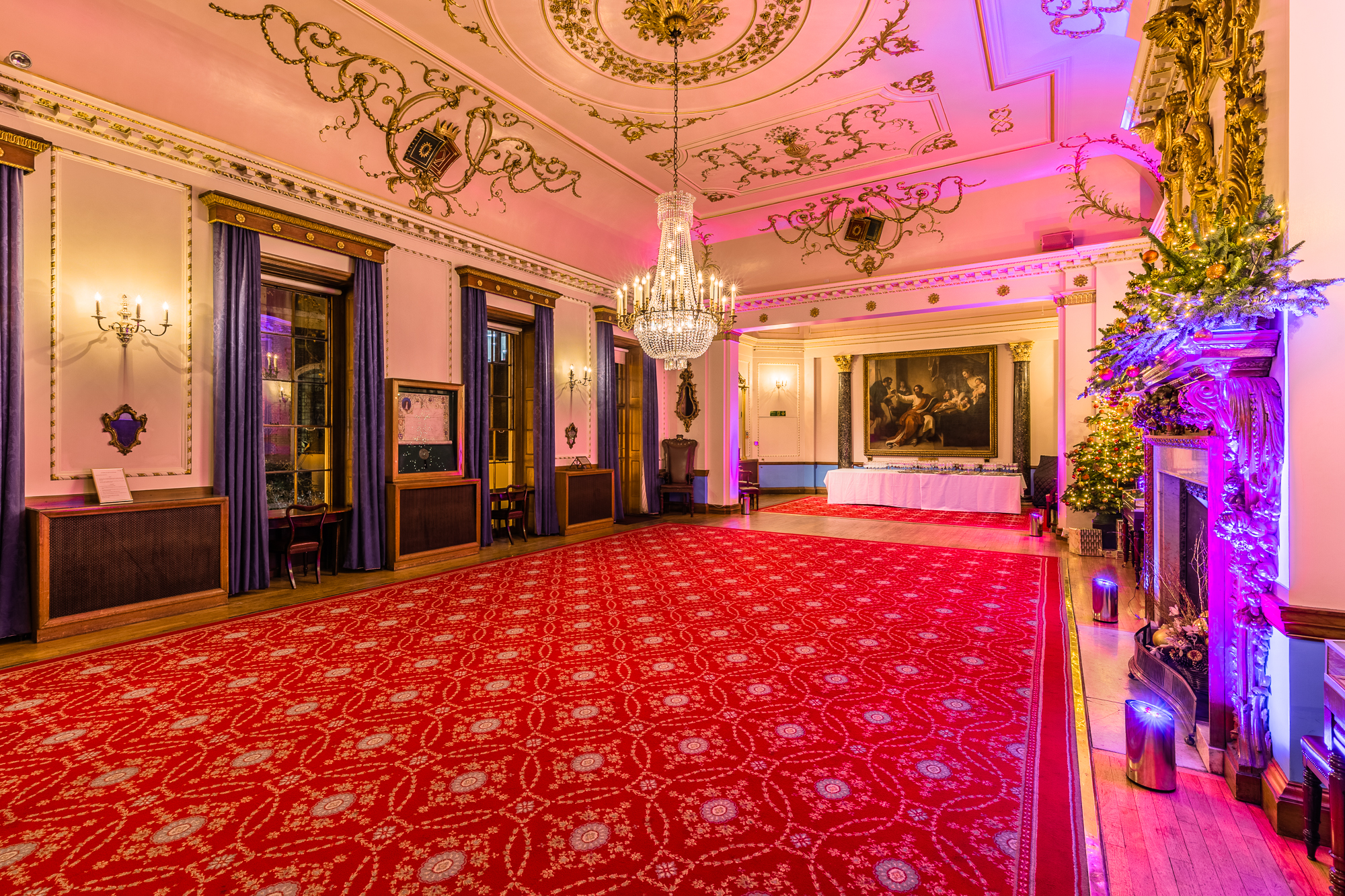 Elegant Court Room with grand chandelier, perfect for formal events and celebrations.
