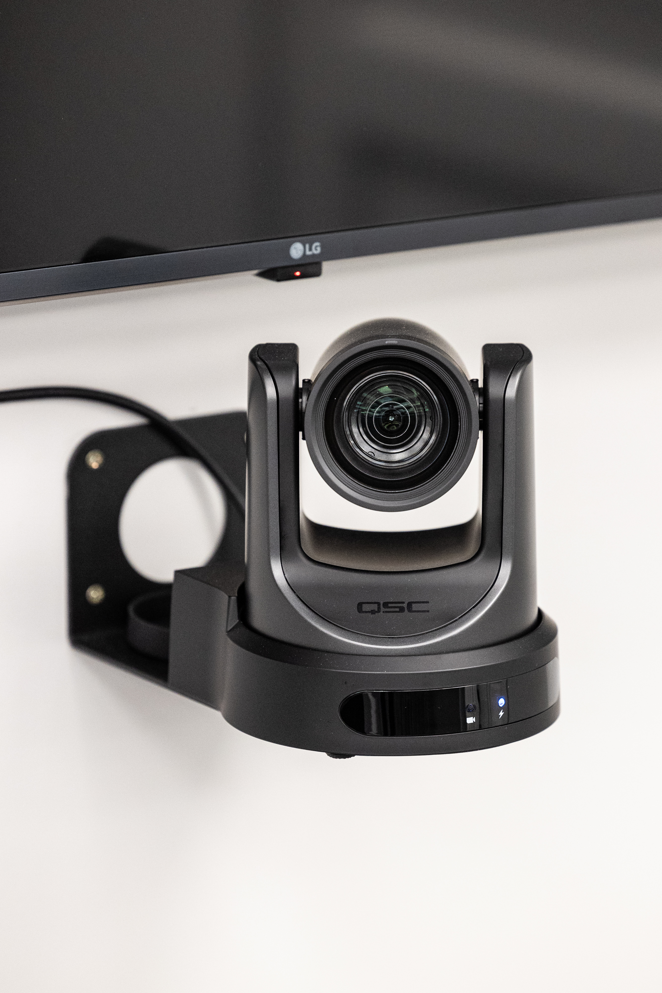 PTZ camera in Third Floor Meeting space at Stationers' Hall for hybrid events.