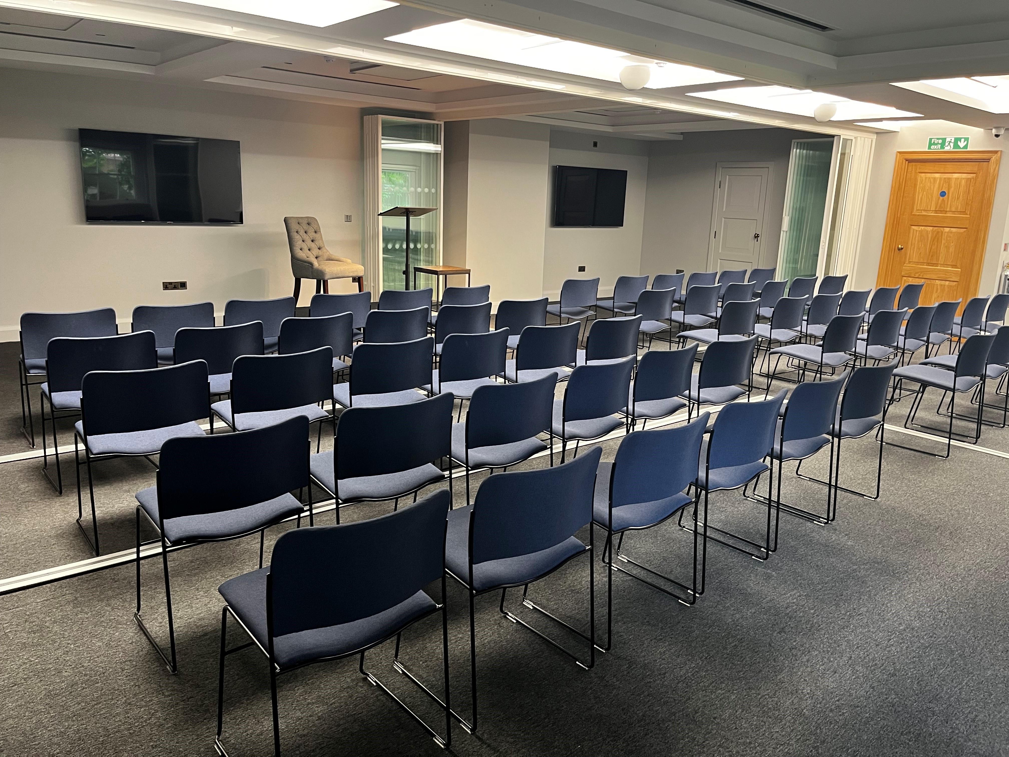 Third Floor Meeting space at Stationers' Hall, featuring organized seating for seminars.