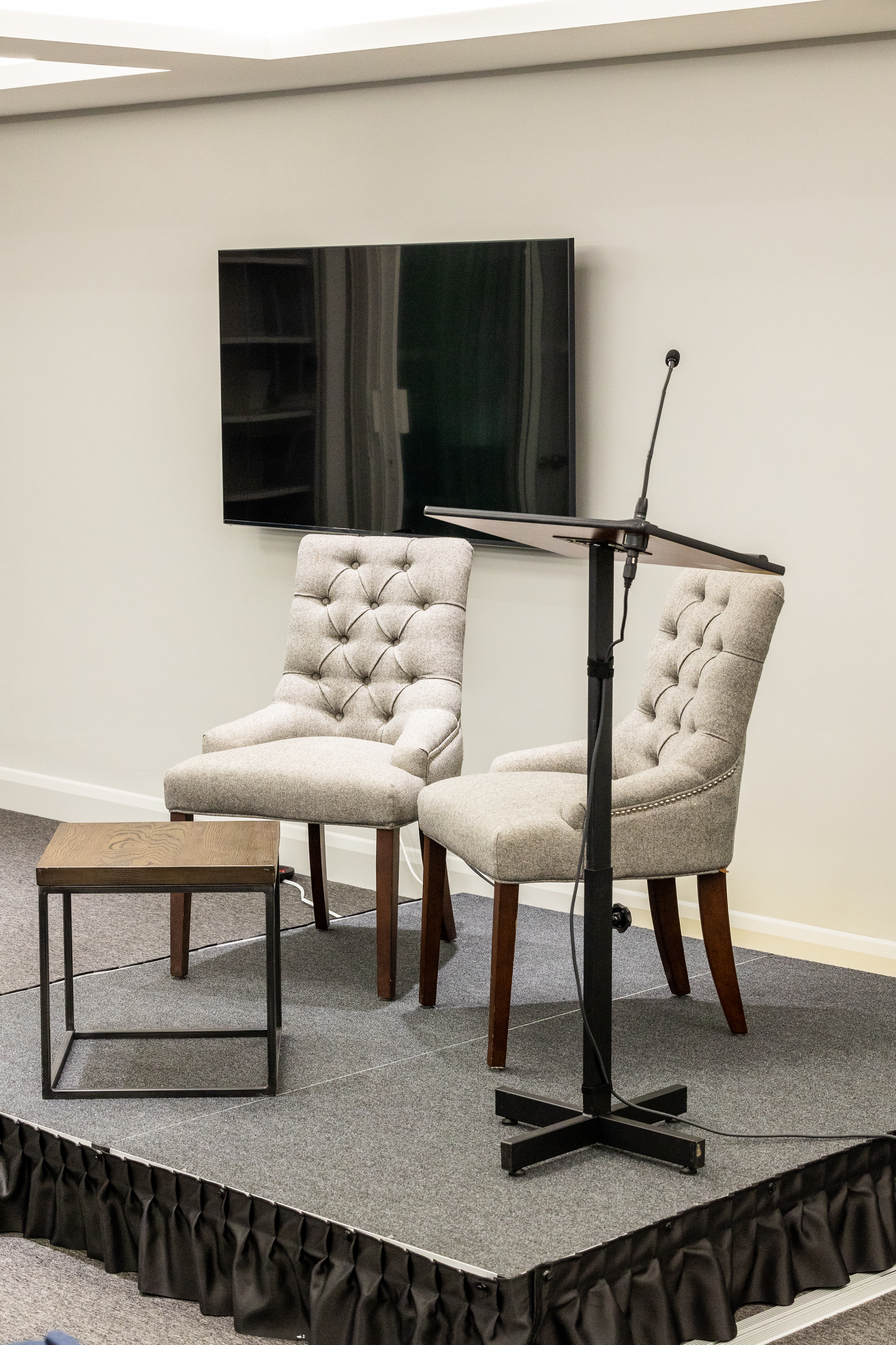 Third Floor Meeting space with upholstered chairs for intimate panel discussions.