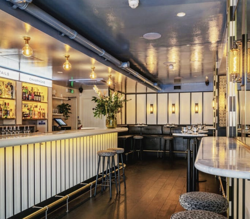 Stylish bar area in Swift Shoreditch, ideal for networking events and cocktail receptions.