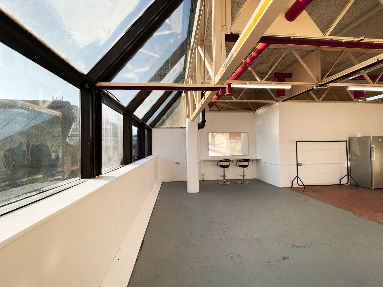 Hackney Depot Main Hall: spacious, well-lit event space for meetings and workshops.