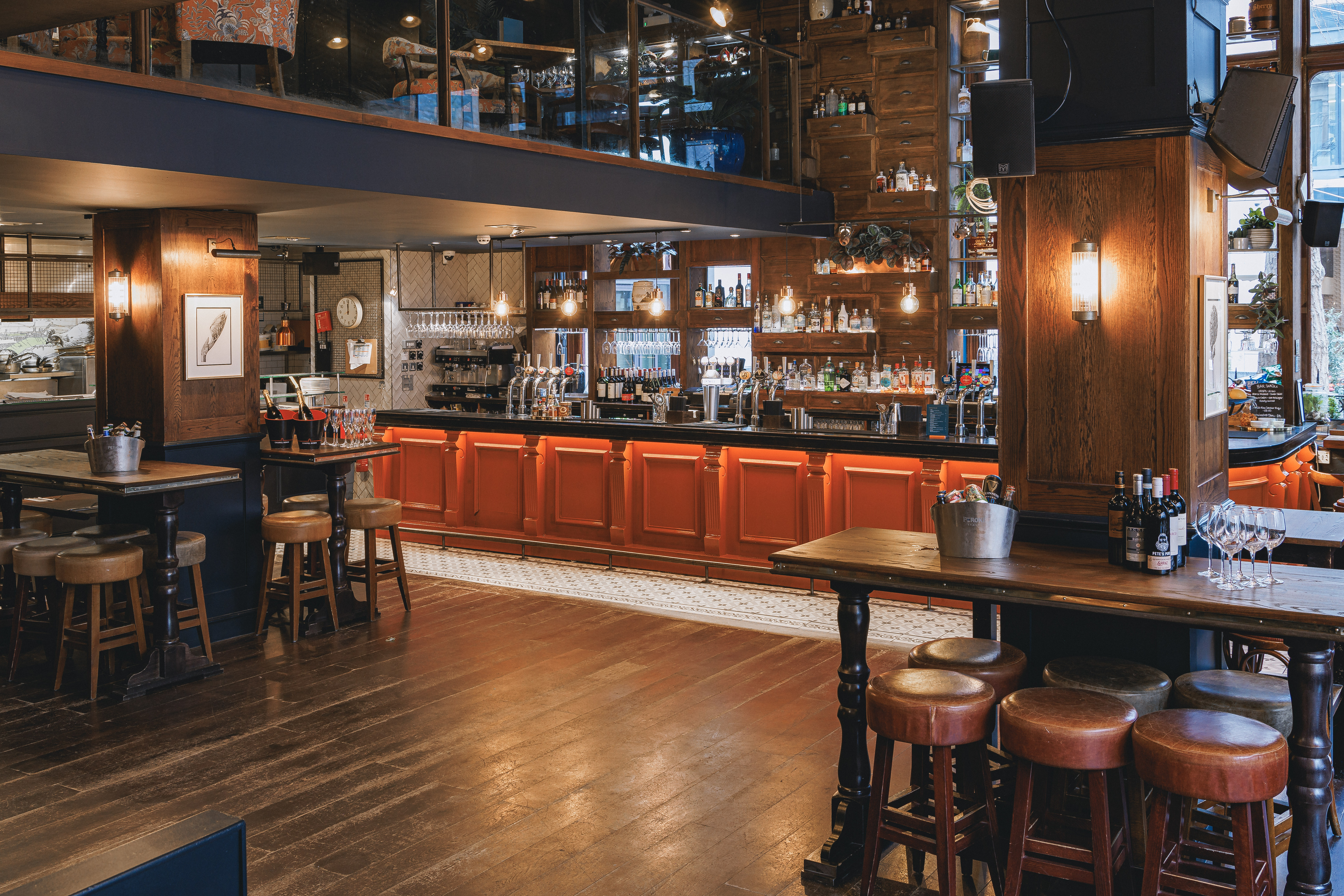 Stylish bar area at Balls Brothers Austin Friars for intimate gatherings and networking events.