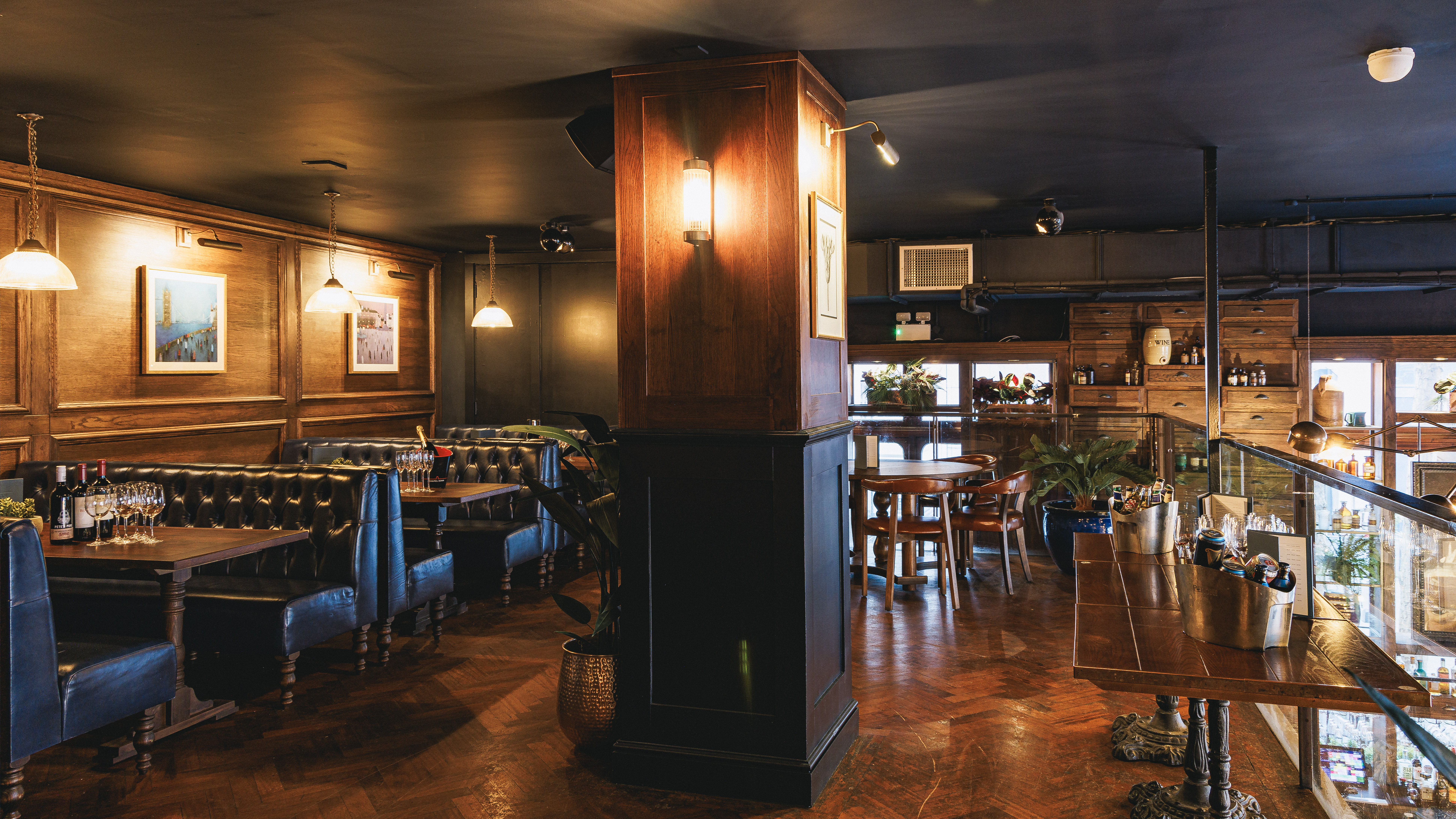 Stylish venue with warm wood accents for meetings and events at Balls Brothers Austin Friars.