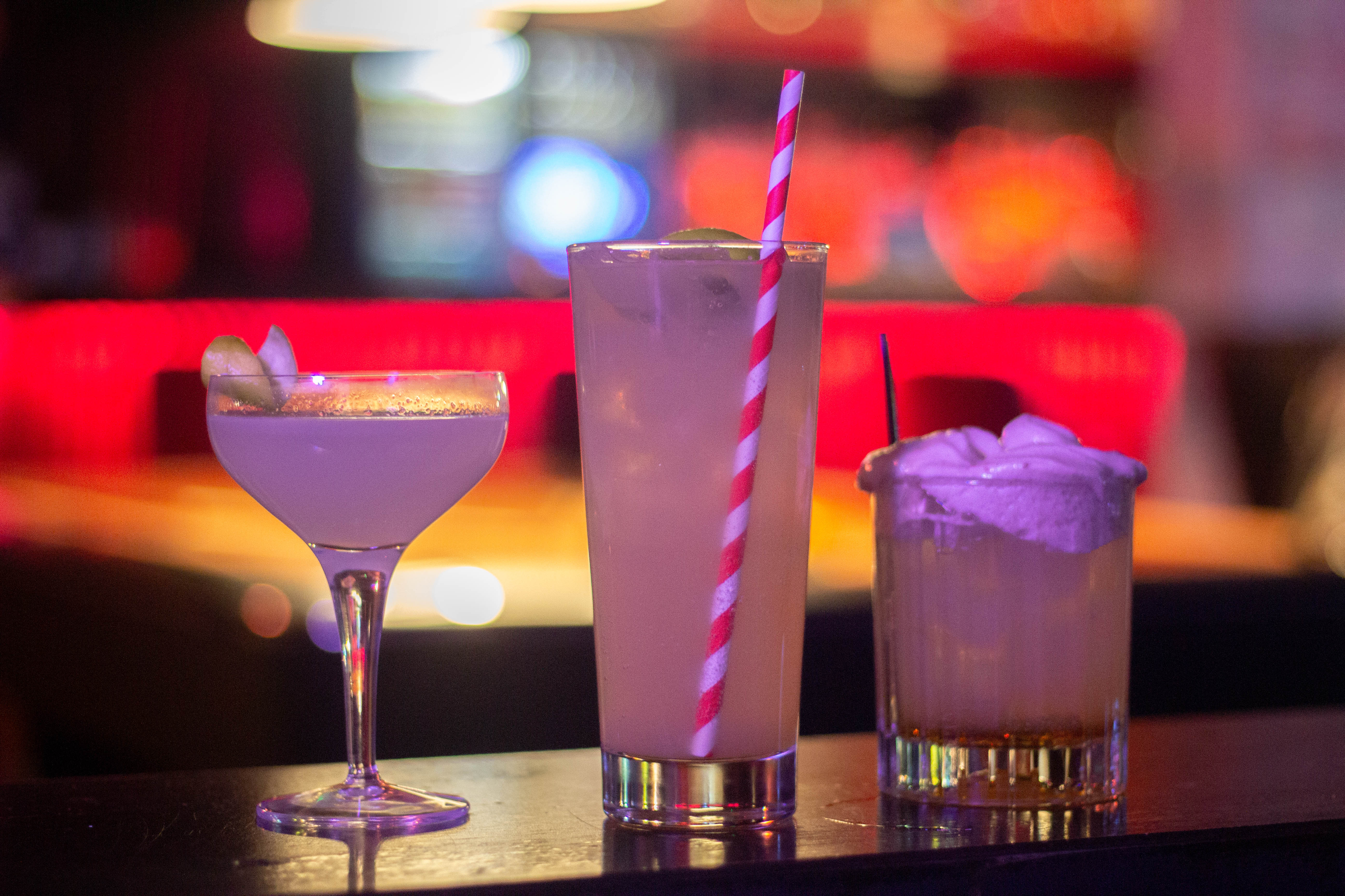 Vibrant cocktails at Salt Dog Slims, perfect for networking events and celebrations.