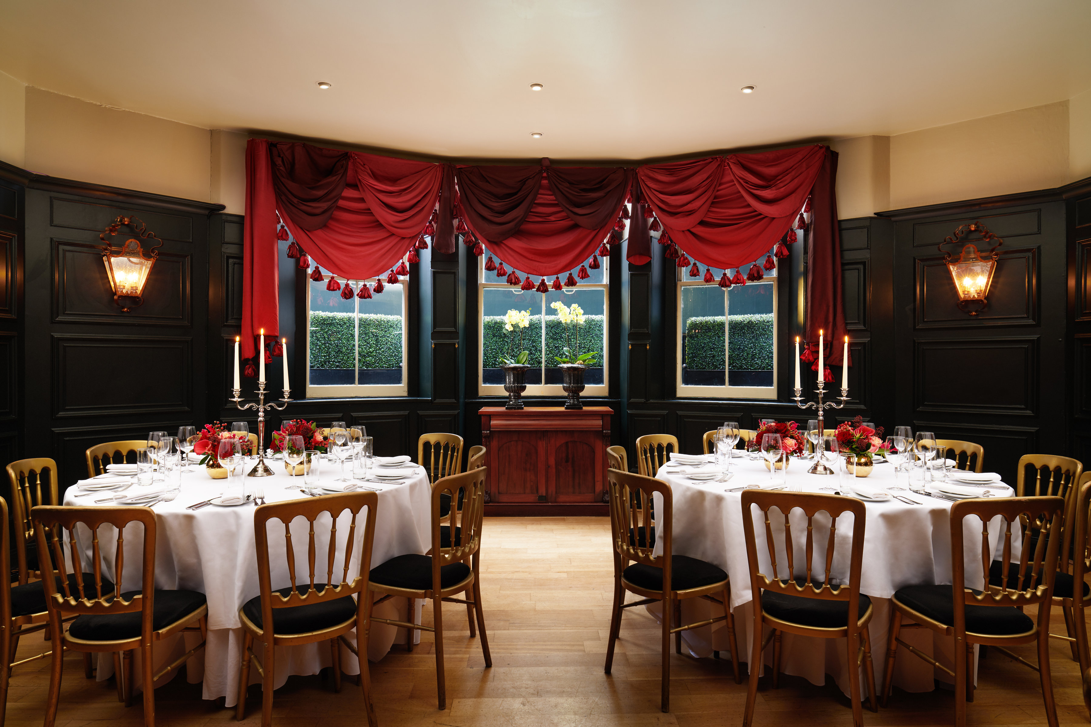 Elegant dining room at The Tapestry & Mulberry, perfect for gala dinners and corporate events.