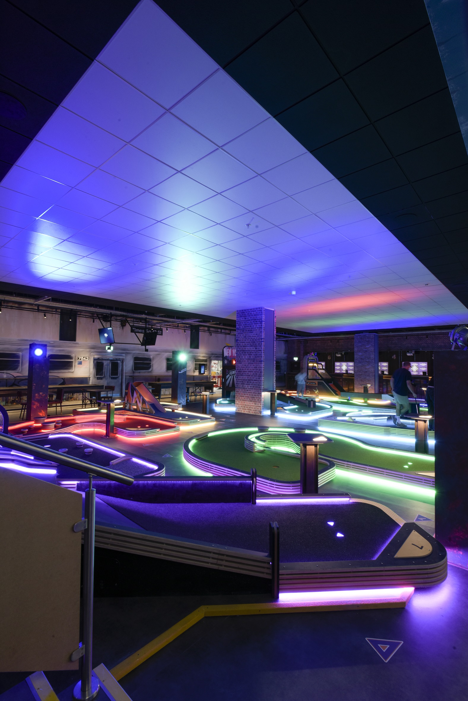 Vibrant mini-golf venue at Gravity Wandsworth for corporate events and team-building.