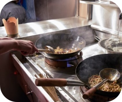 Dynamic kitchen at Gravity Wandsworth for interactive culinary events and live cooking.