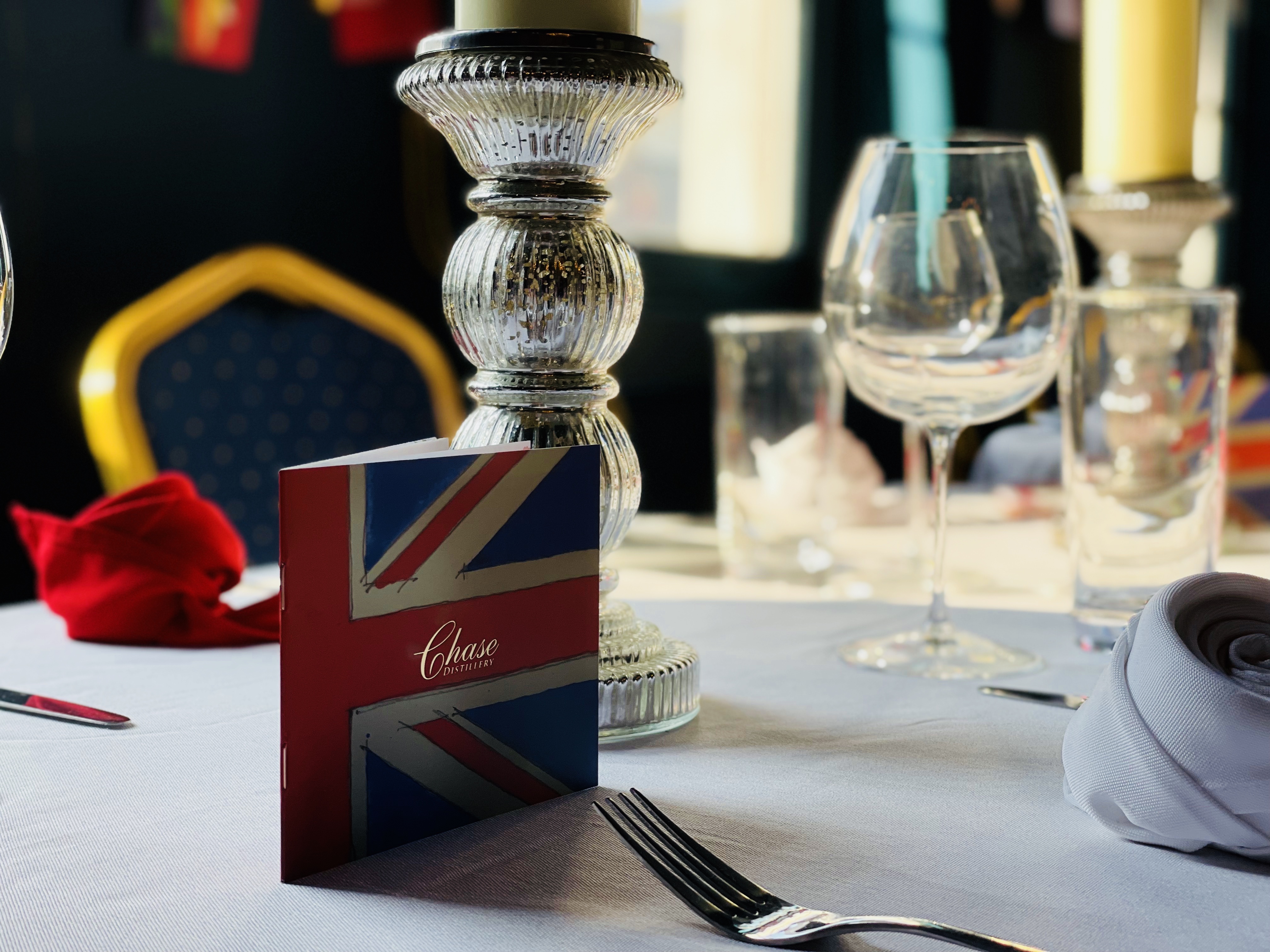 Elegant dining table at The Imperial Arms Lounge for formal British events.