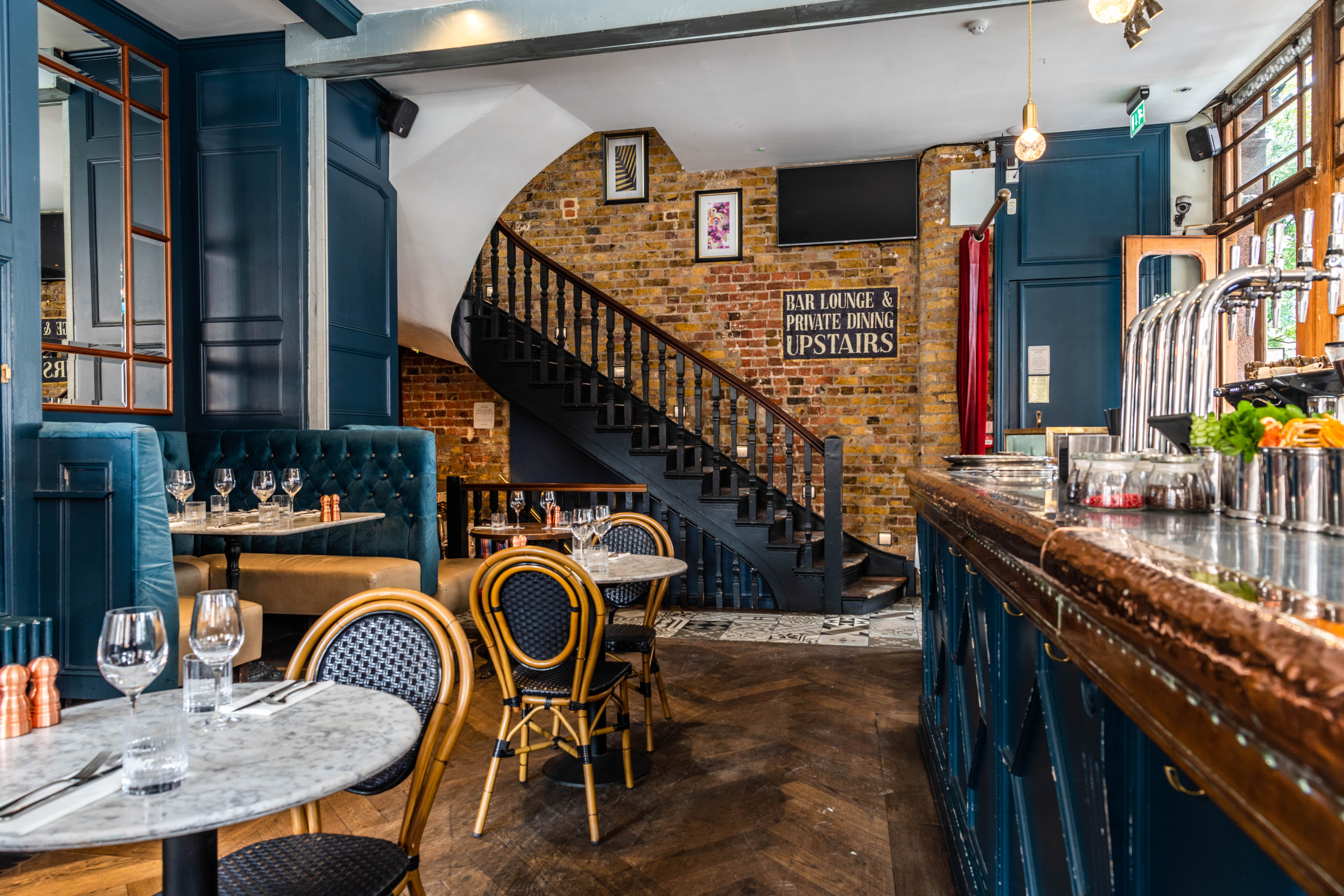 Stylish restaurant interior at The Cavendish, ideal for intimate gatherings and corporate events.