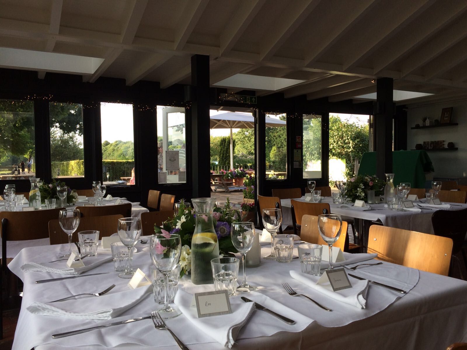 Elegant dining area at The Skylark Cafe, perfect for intimate events and formal dinners.