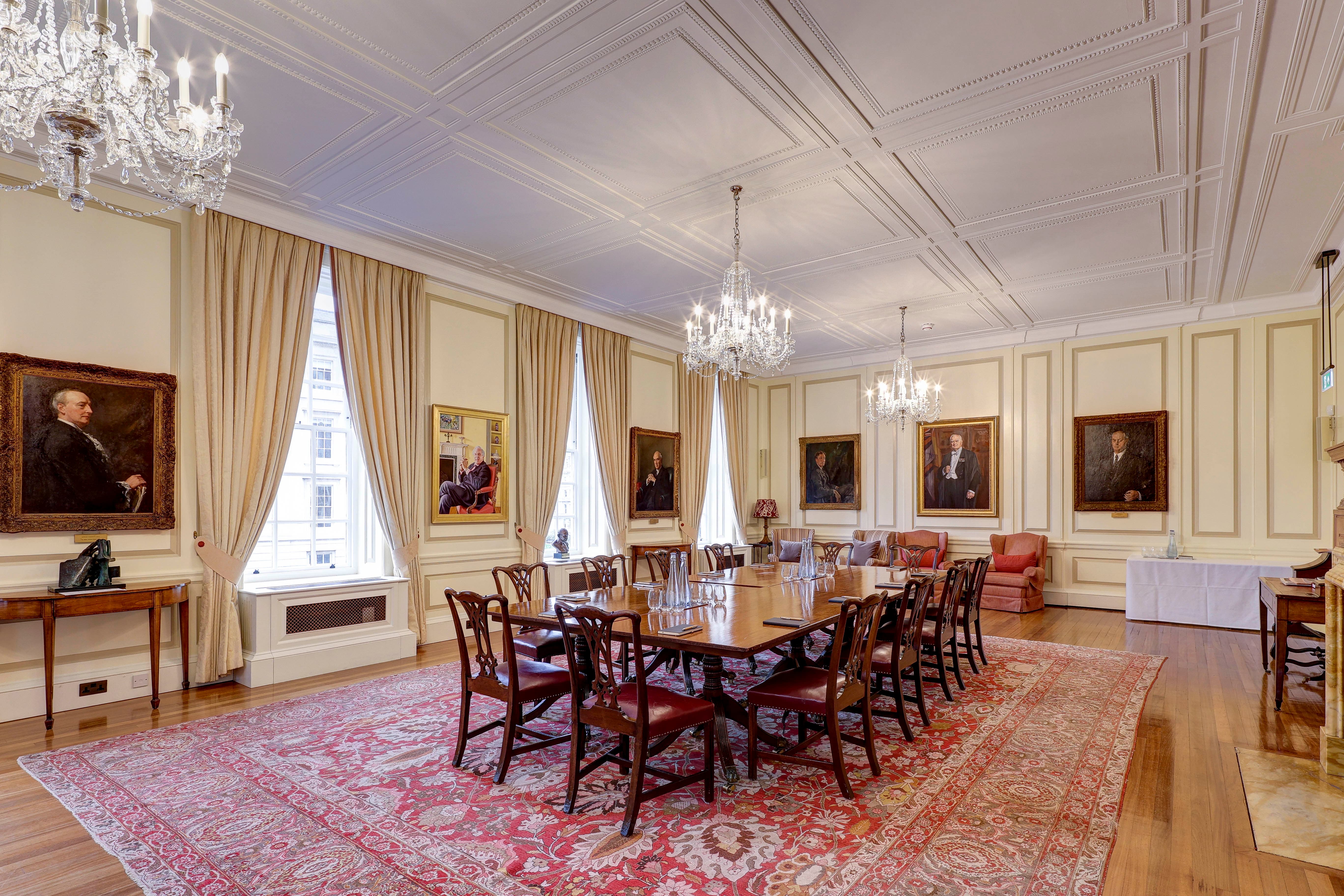 Inner Temple Drawing Room: historic boardroom setup for executive meetings and private dining.