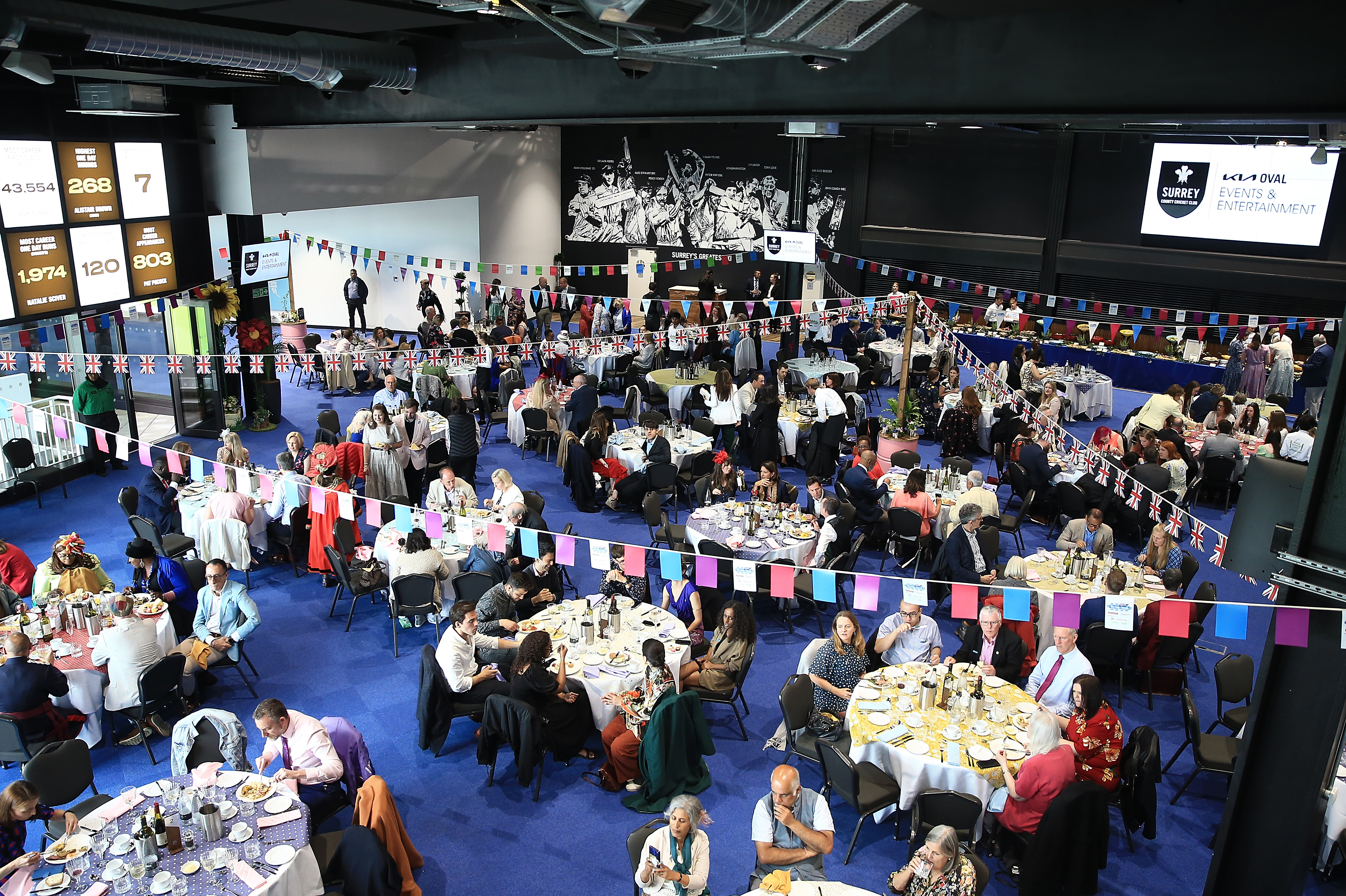 Duchy Suite at Kia Oval: vibrant event space for conferences and celebrations.