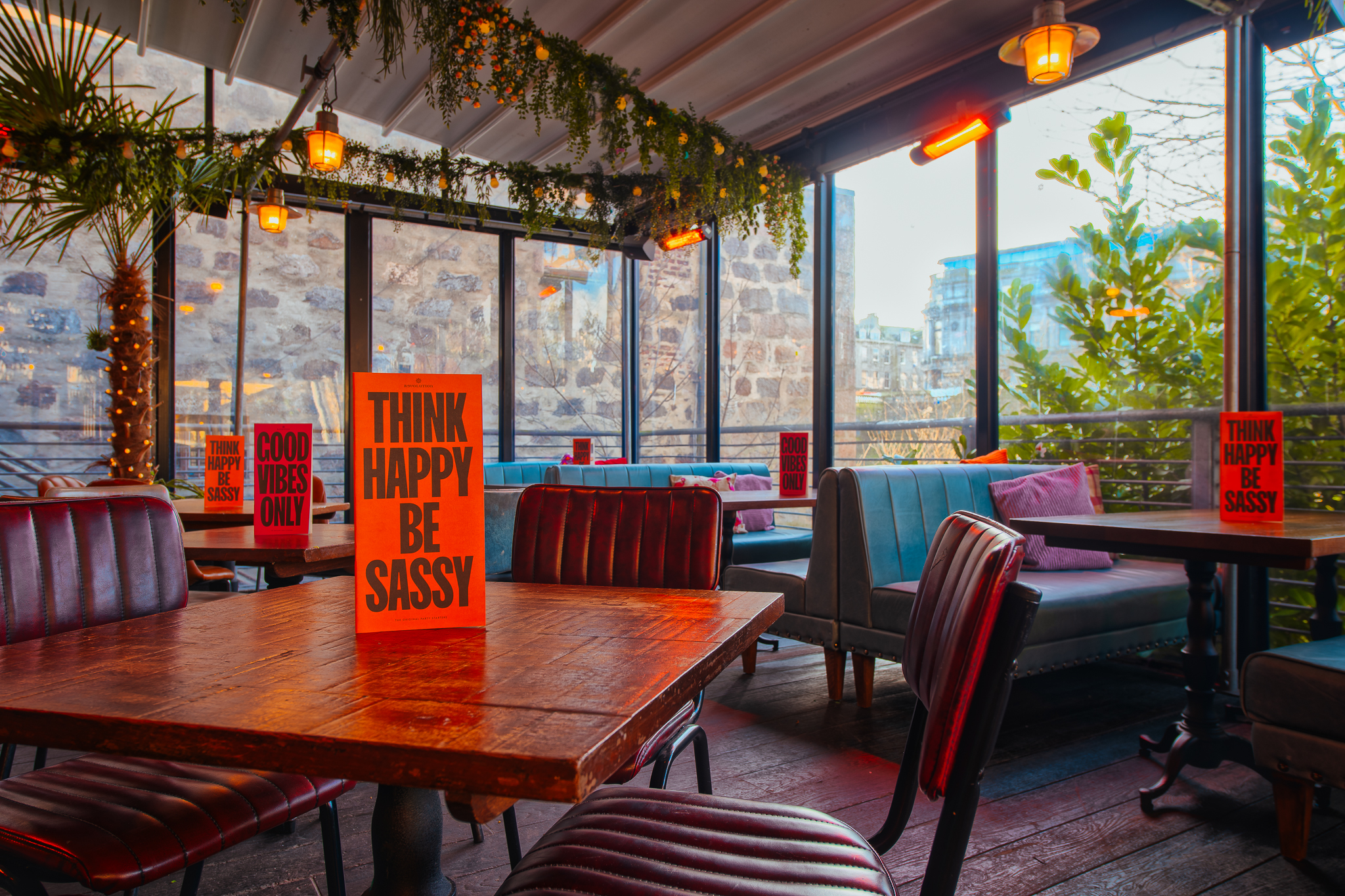 Vibrant event space at The Terrace, Revolution Aberdeen, ideal for networking and gatherings.