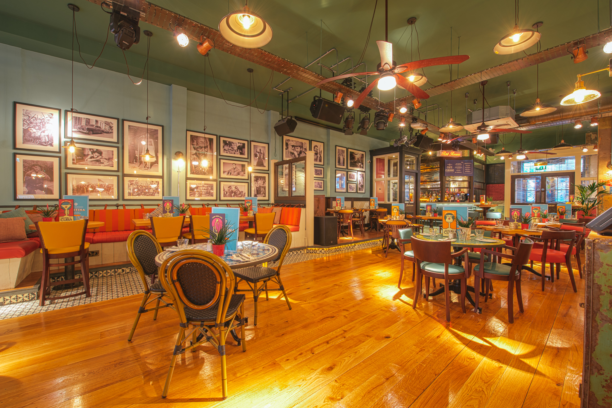 Vibrant event space in Revolucion de Cuba Glasgow for gatherings and meetings.