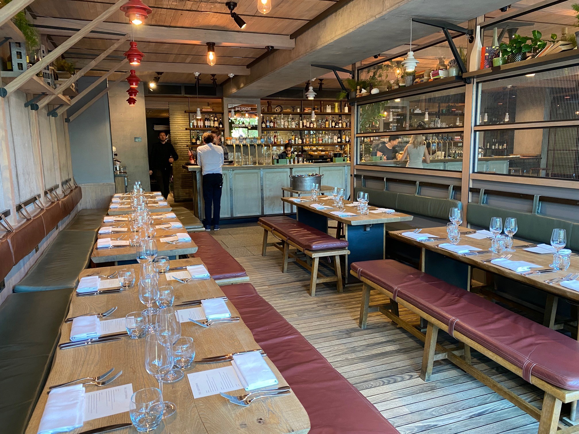 Stylish Canalside Bar at The Lighterman for networking events and private dinners.