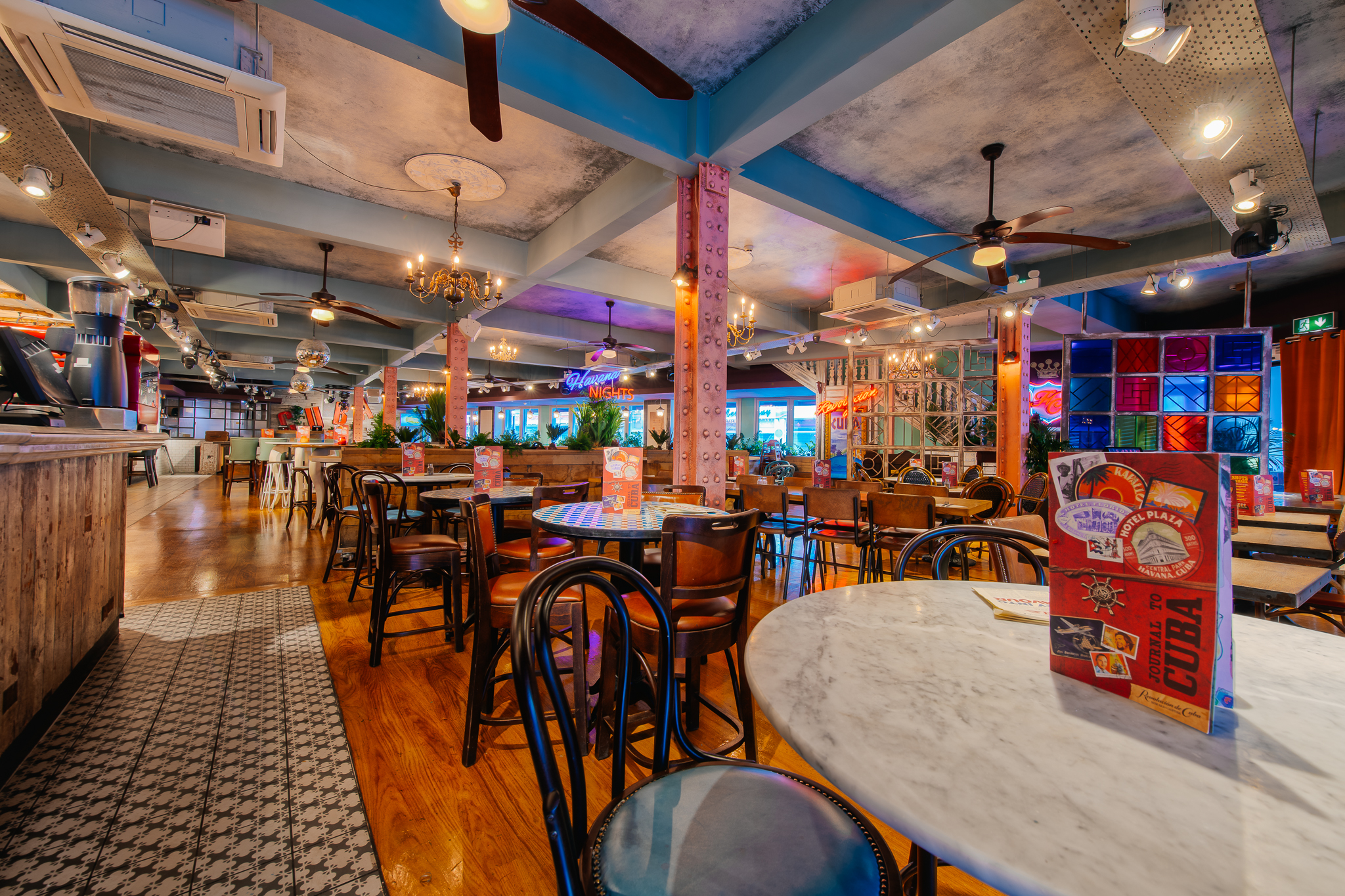 Vibrant event space at Revolucion de Cuba Leeds for casual gatherings and themed events.