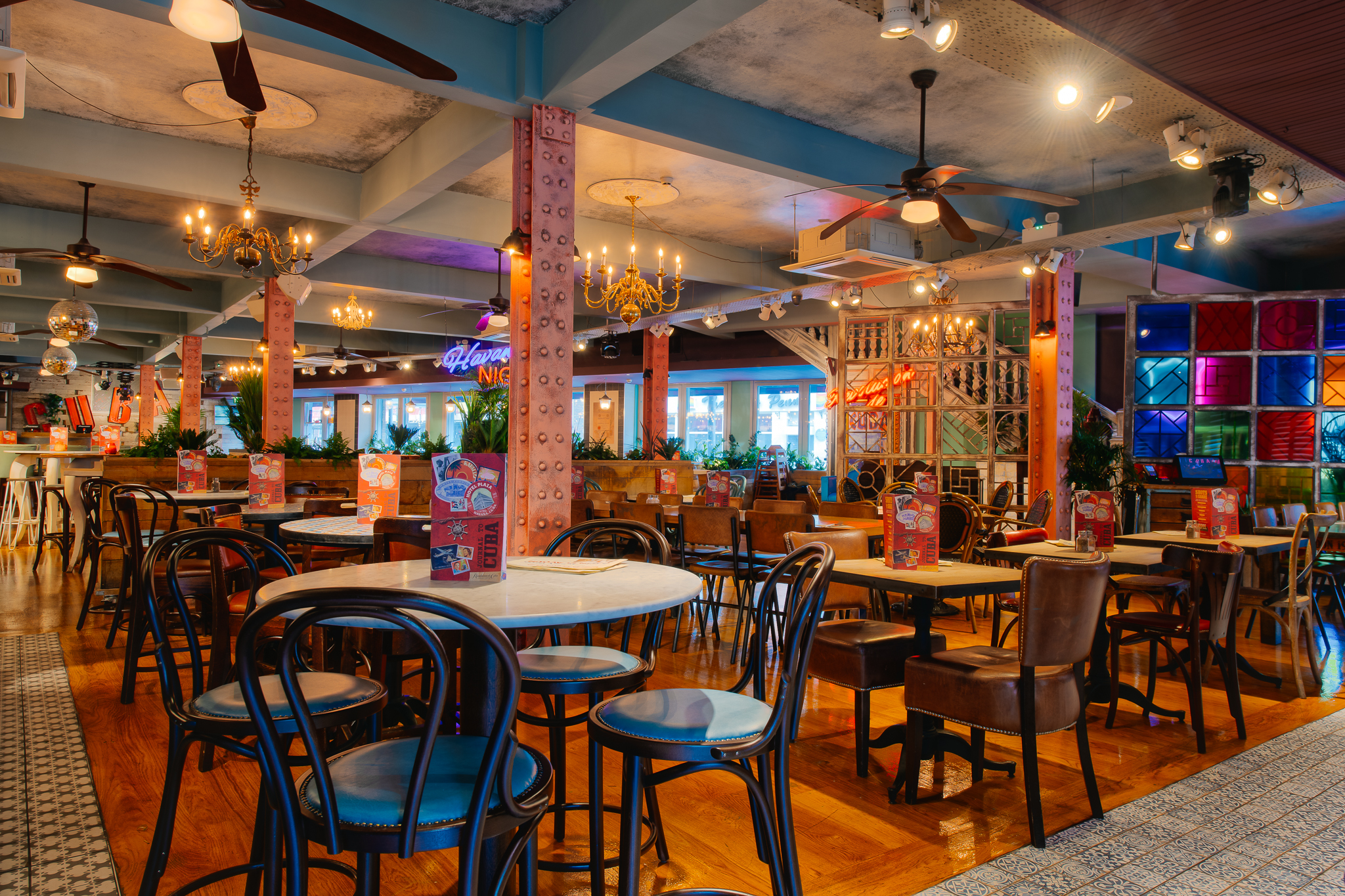 Vibrant event space at Revolucion de Cuba Leeds, perfect for gatherings and networking.
