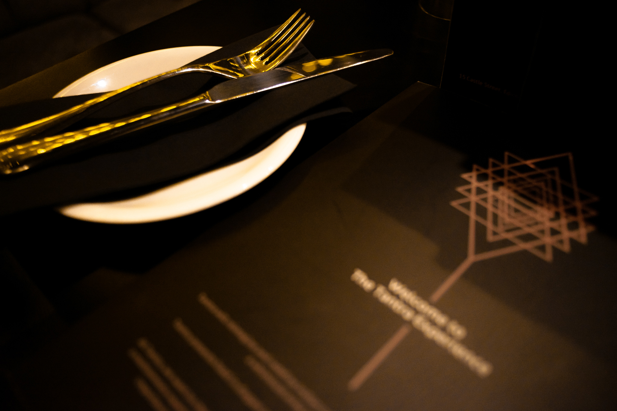 Tantra Private Dining Room in Edinburgh with elegant table setting for upscale events.