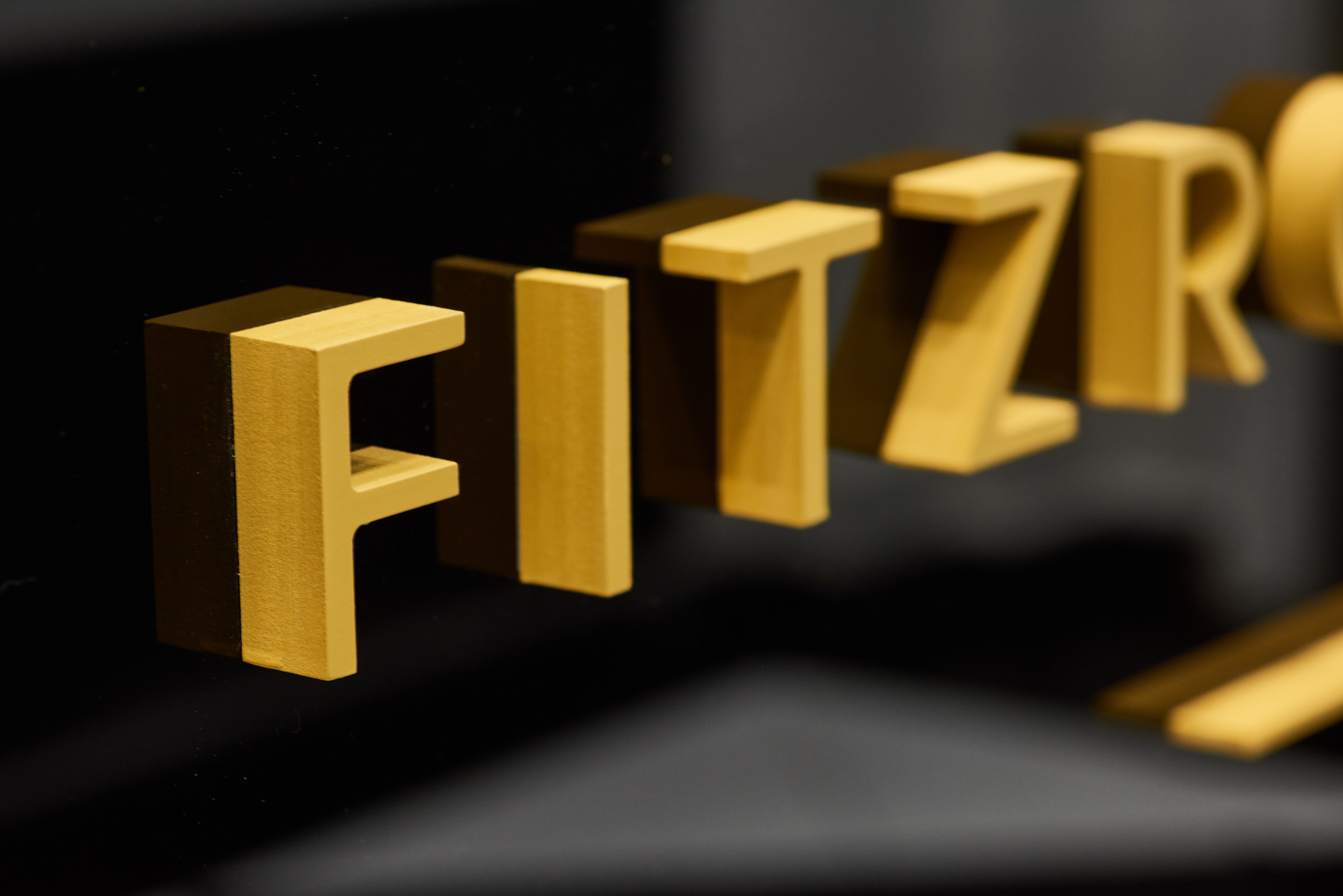 Master Boardroom at George House with bold "FITZROY" lettering, perfect for events.