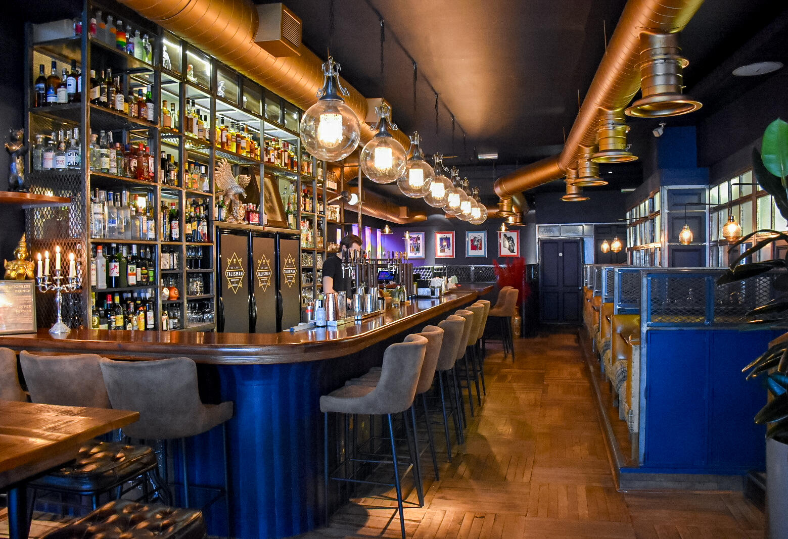 Stylish bar at The Last Talisman, ideal for cocktail receptions and networking events.