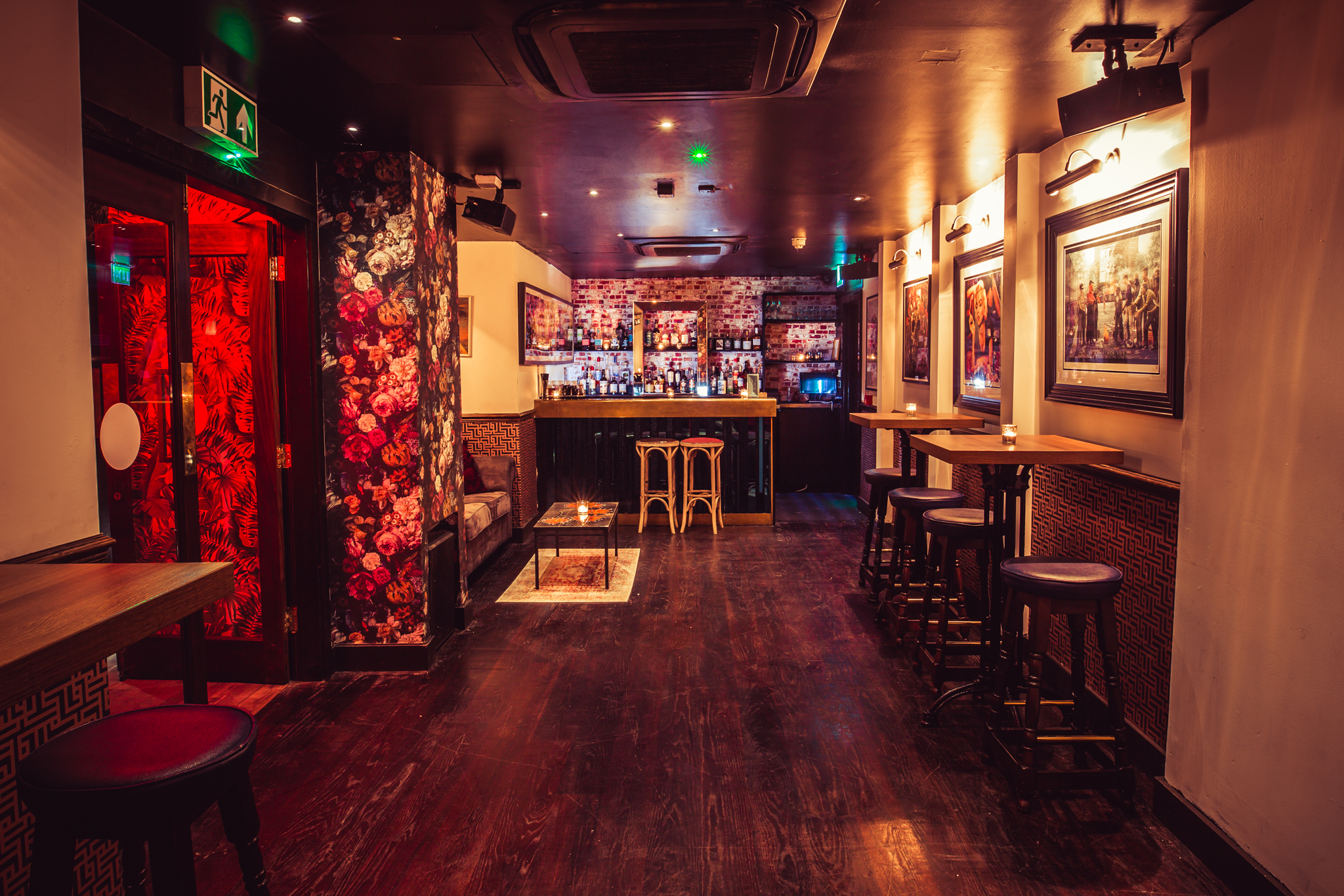 Jabberwocky venue with vibrant decor, ideal for intimate networking events.