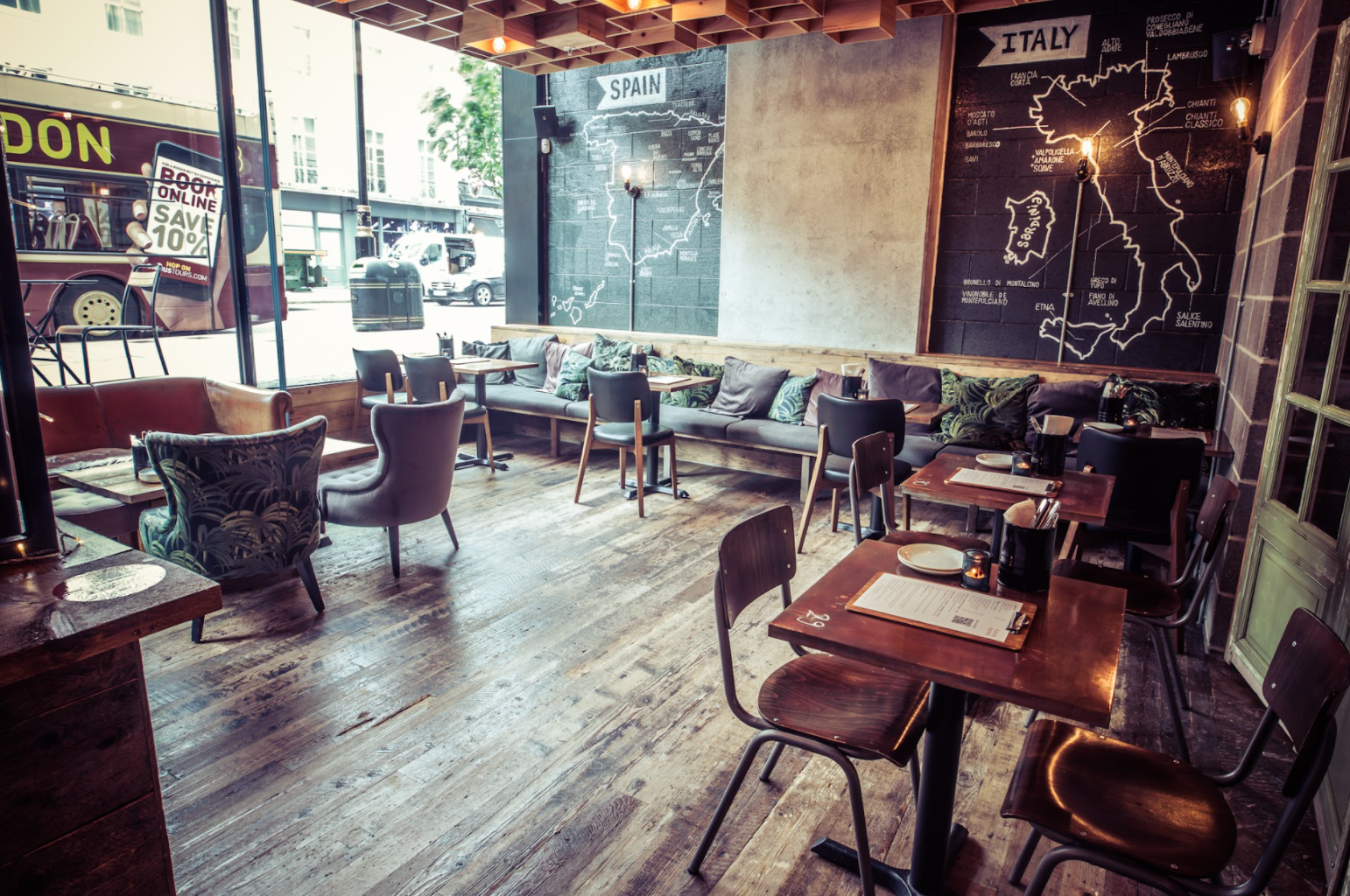 Royal box in Vagabond Victoria with rustic decor, ideal for casual meetings and events.