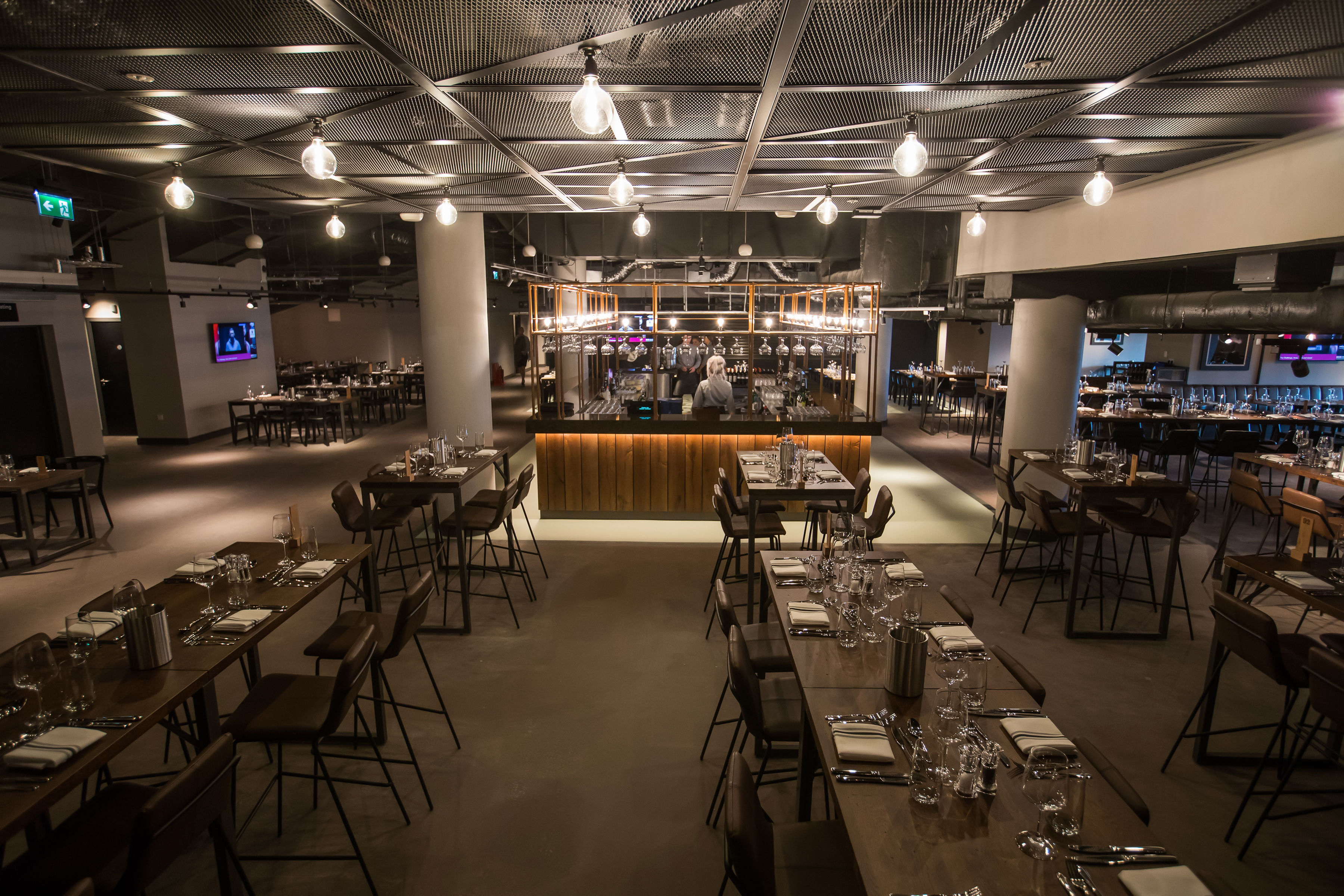 Modern restaurant at Allianz Stadium, Twickenham, ideal for events and meetings.