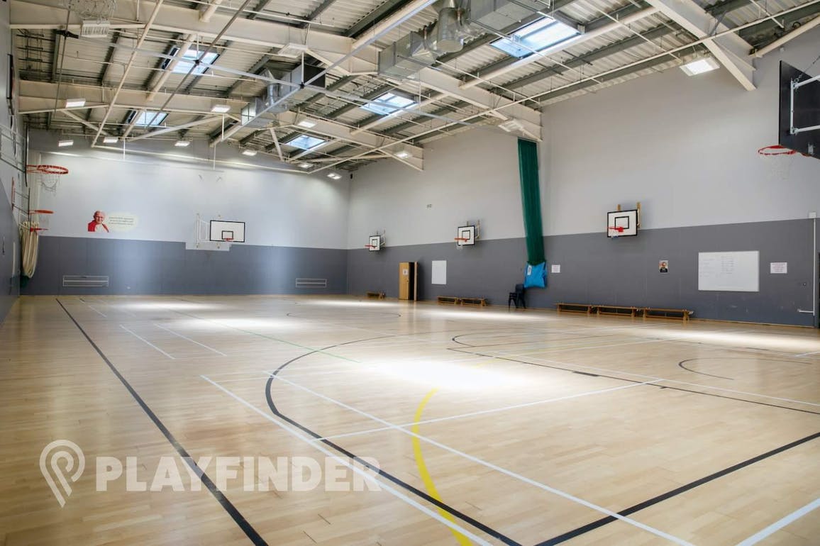 Spacious indoor sports hall at St Aloysius' College for events and team-building activities.
