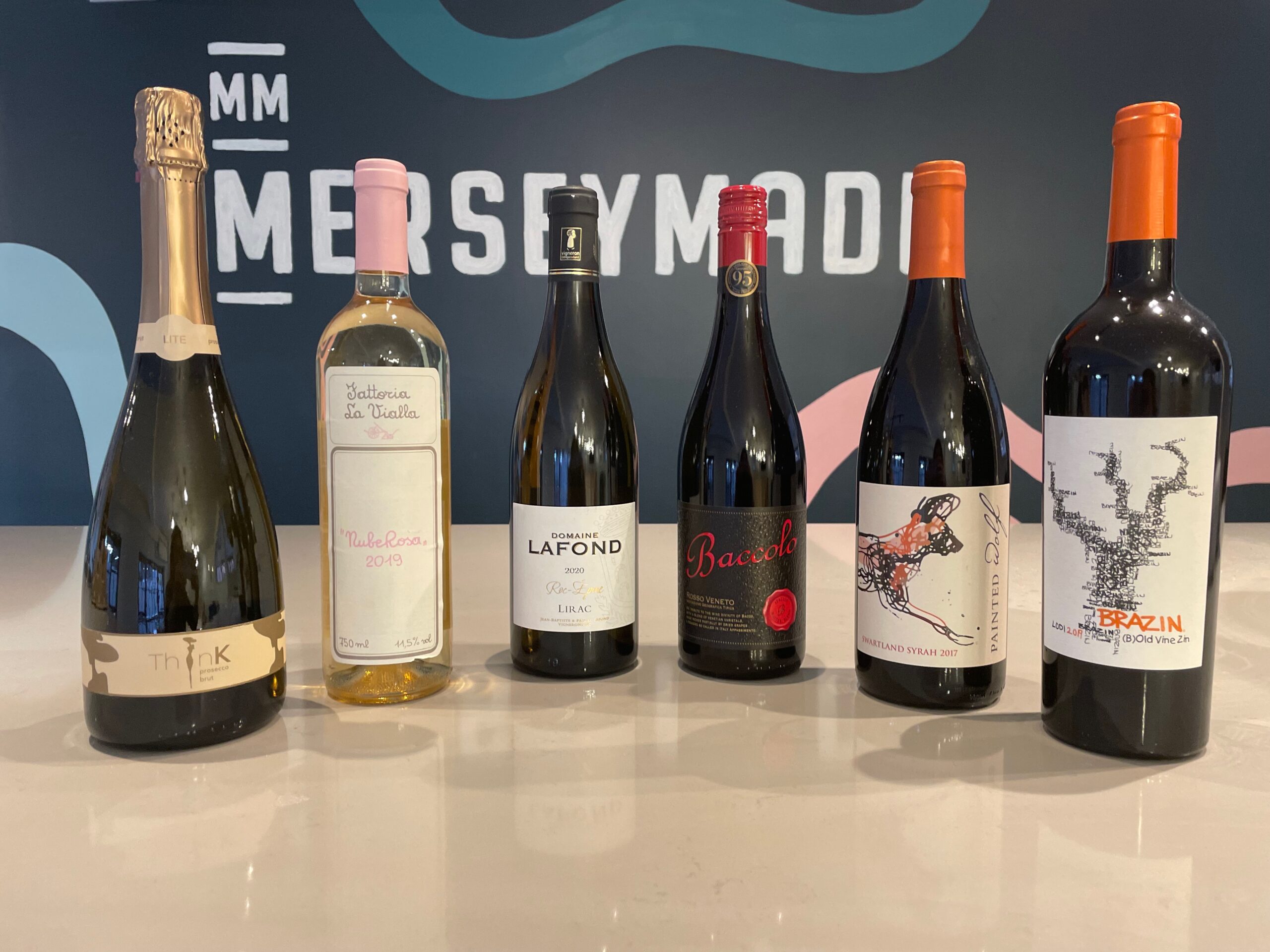 Curated wine selection for events at MerseyMade, perfect for receptions and dinners.