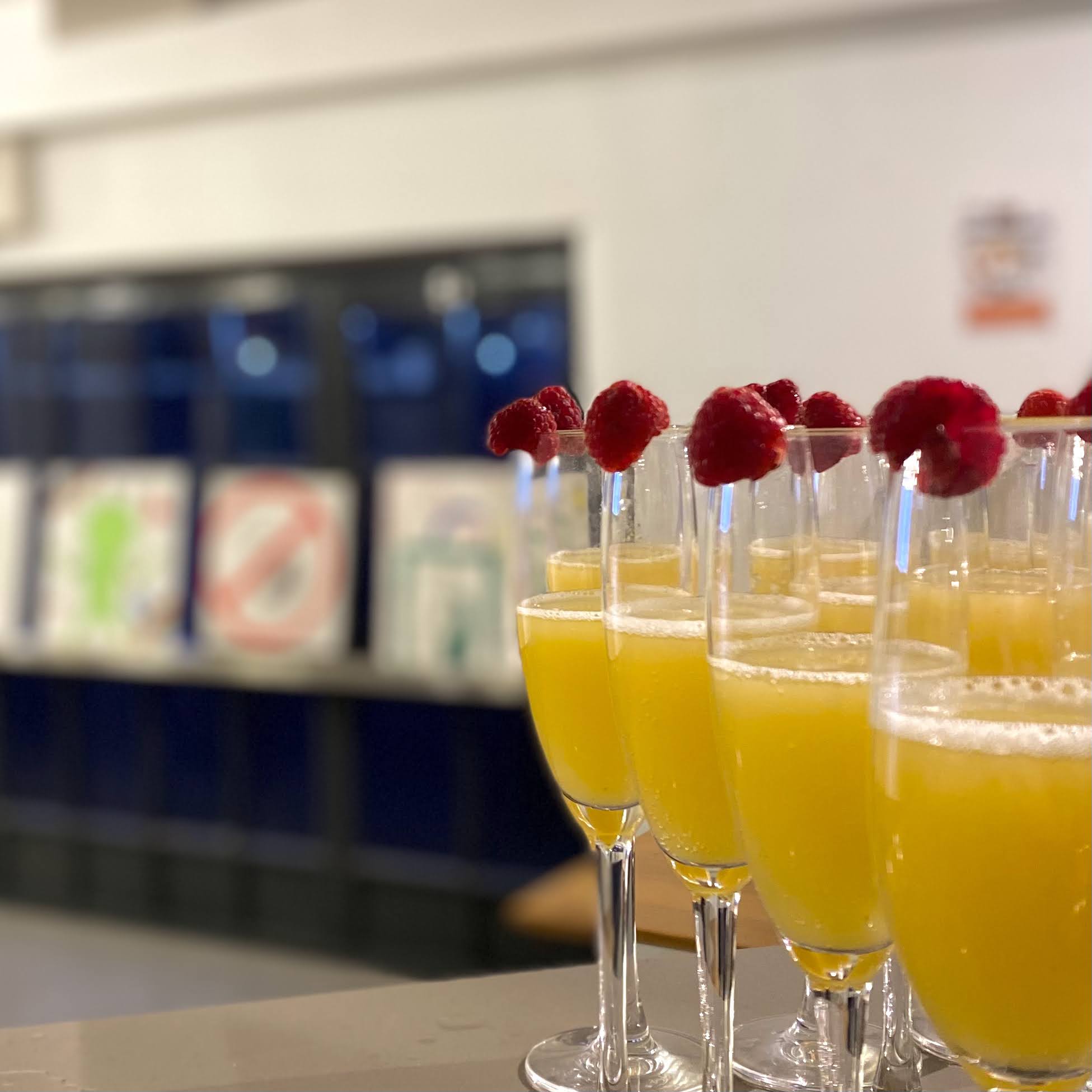 MerseyMade Events Space with vibrant mimosas for brunch or reception celebrations.